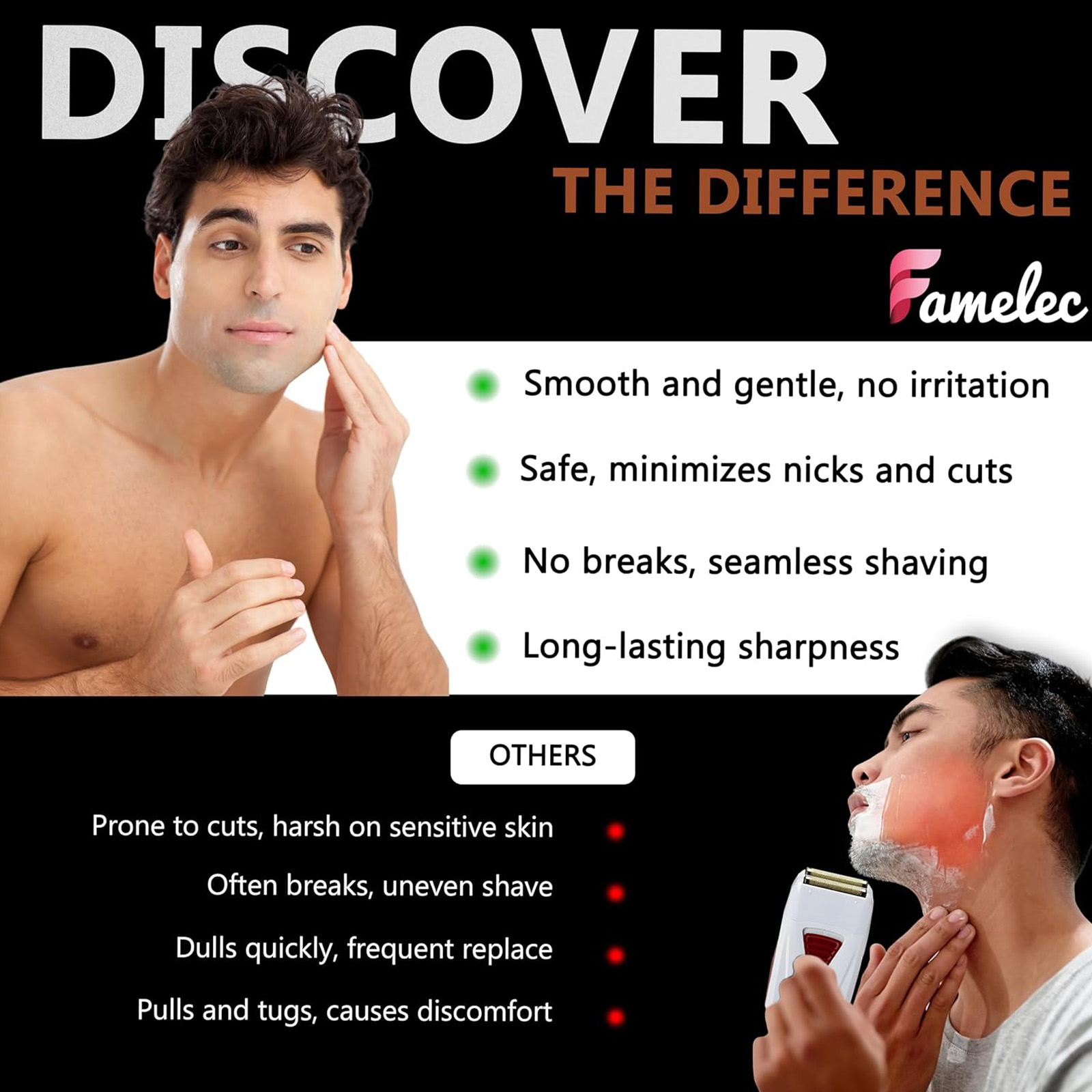 FAMELEC Andis ProFoil Lithium Replacement Foil & Cutters (2 Pack): For TS-1/TS-2, Titanium