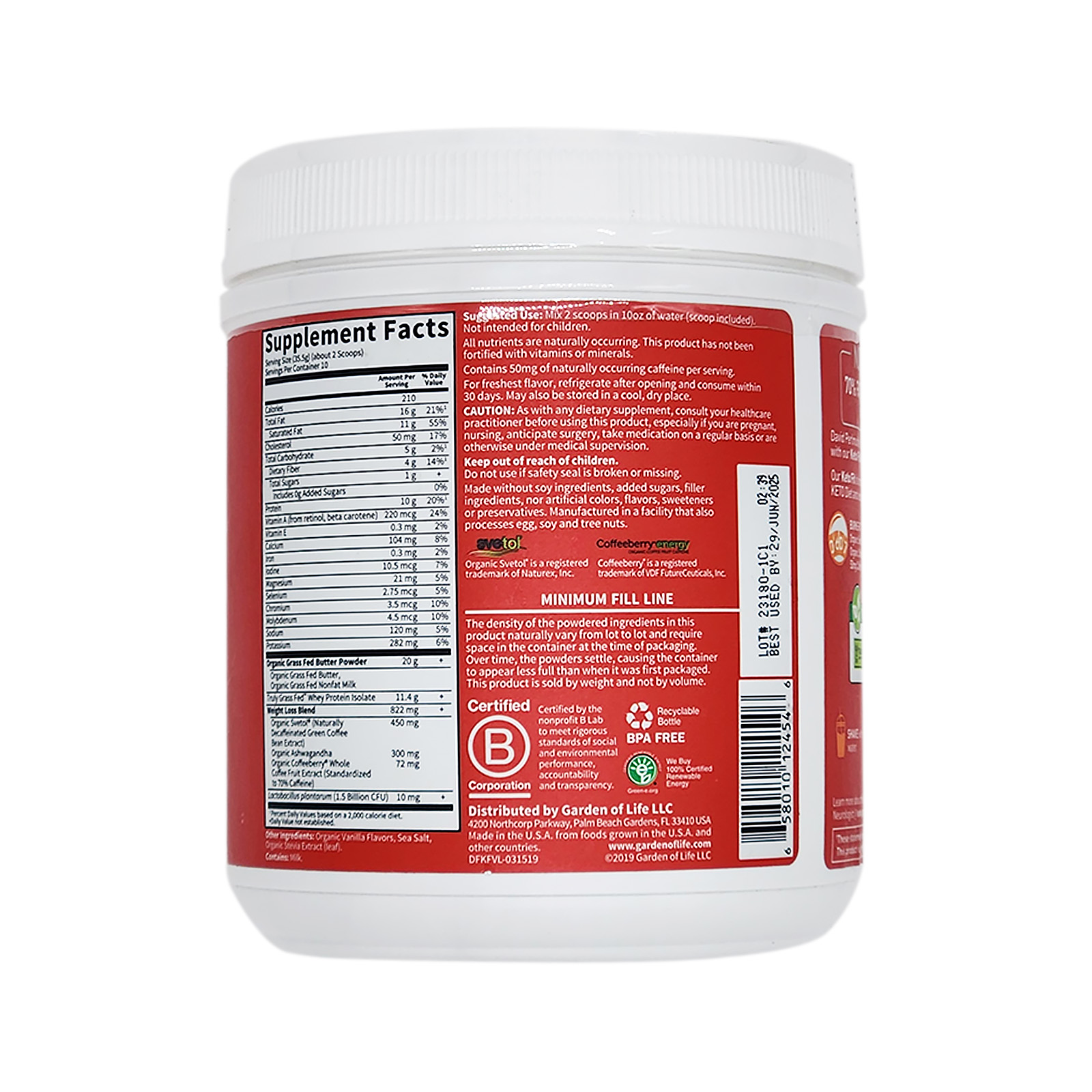 Dr. Formulated Keto Fit Powder Vanilla 12.52 Oz by Garden of Life