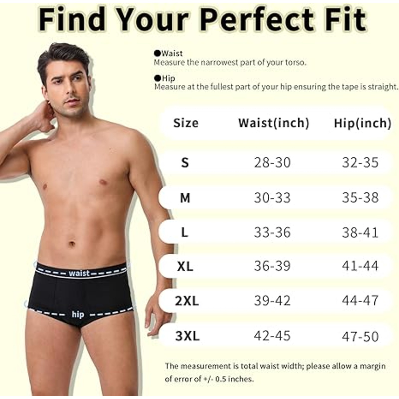 ShieldEase Washable Incontinence Underwear for Men - Cotton Leakproof Briefs with Fly, Front & Rear Urinary Leak Proof Panties, 150ml Absorbency (3 Pack, White, S)