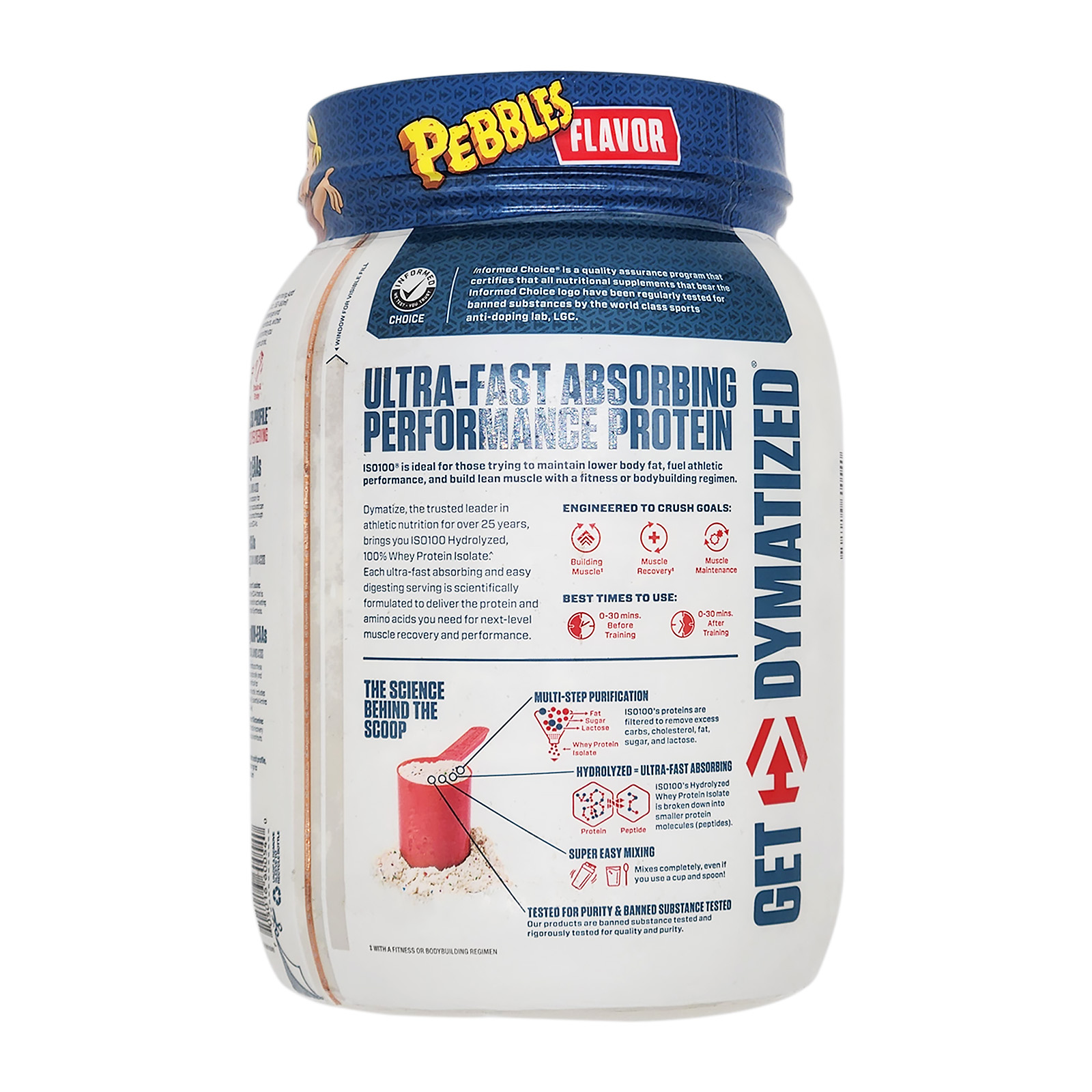 Dymatize ISO 100 Hydrolyzed Protein Powder Fruity Pebbles 24 Servings 25.7 Oz