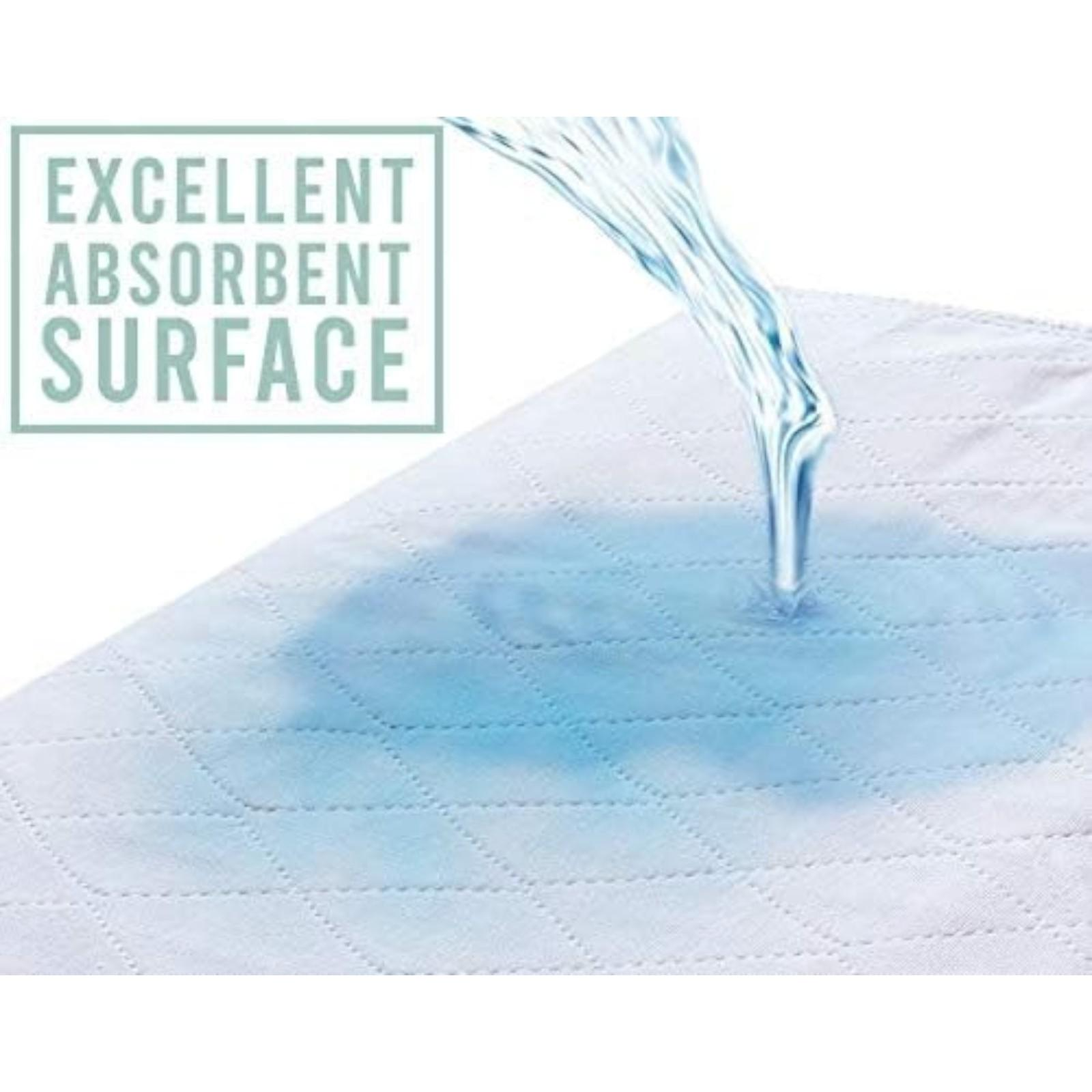 AbsorbEase® Washable Underpads 34"x36" - Waterproof, Ultra-Absorbent Incontinence Bed Pads for Adults, Seniors, Kids, Pets, Reusable Pee Pads, Odor Neutralizing, Latex-Free, USA Made (Pack of 4)