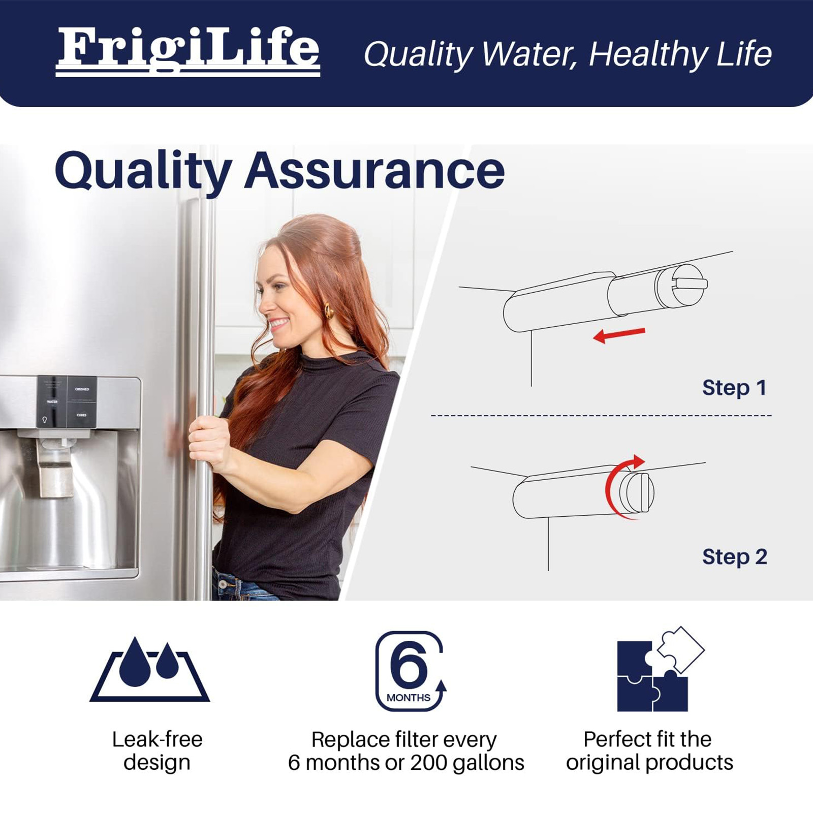Refrigerator Water Filter Compatible with Frigidaire EPTWFU01, EWF02, Pure Source Ultra II, 3PACK