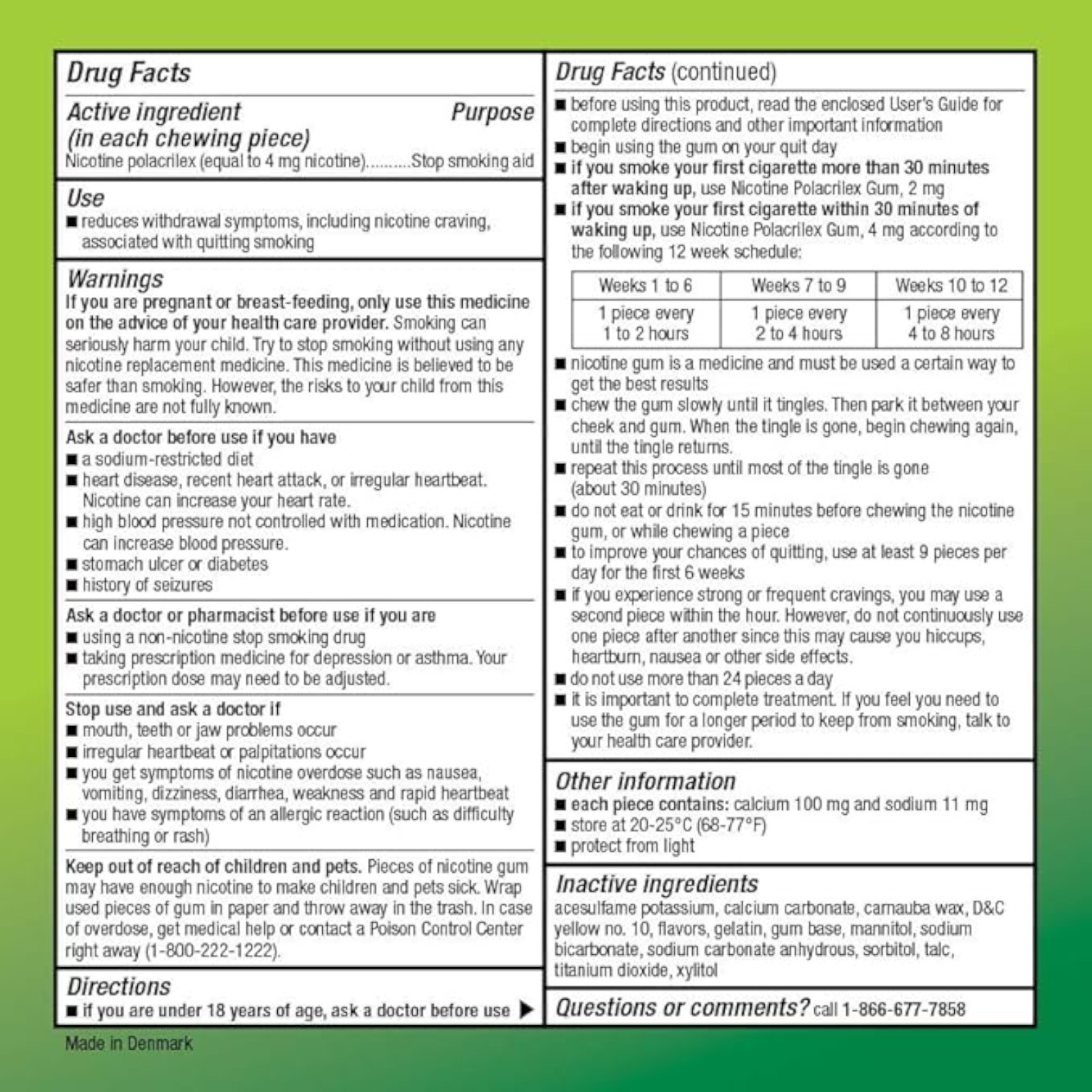 Amazon Basic Care Nicotine Polacrilex Coated Gum 4 mg (nicotine), Cool Mint Flavor, Stop Smoking Aid, 160 Count