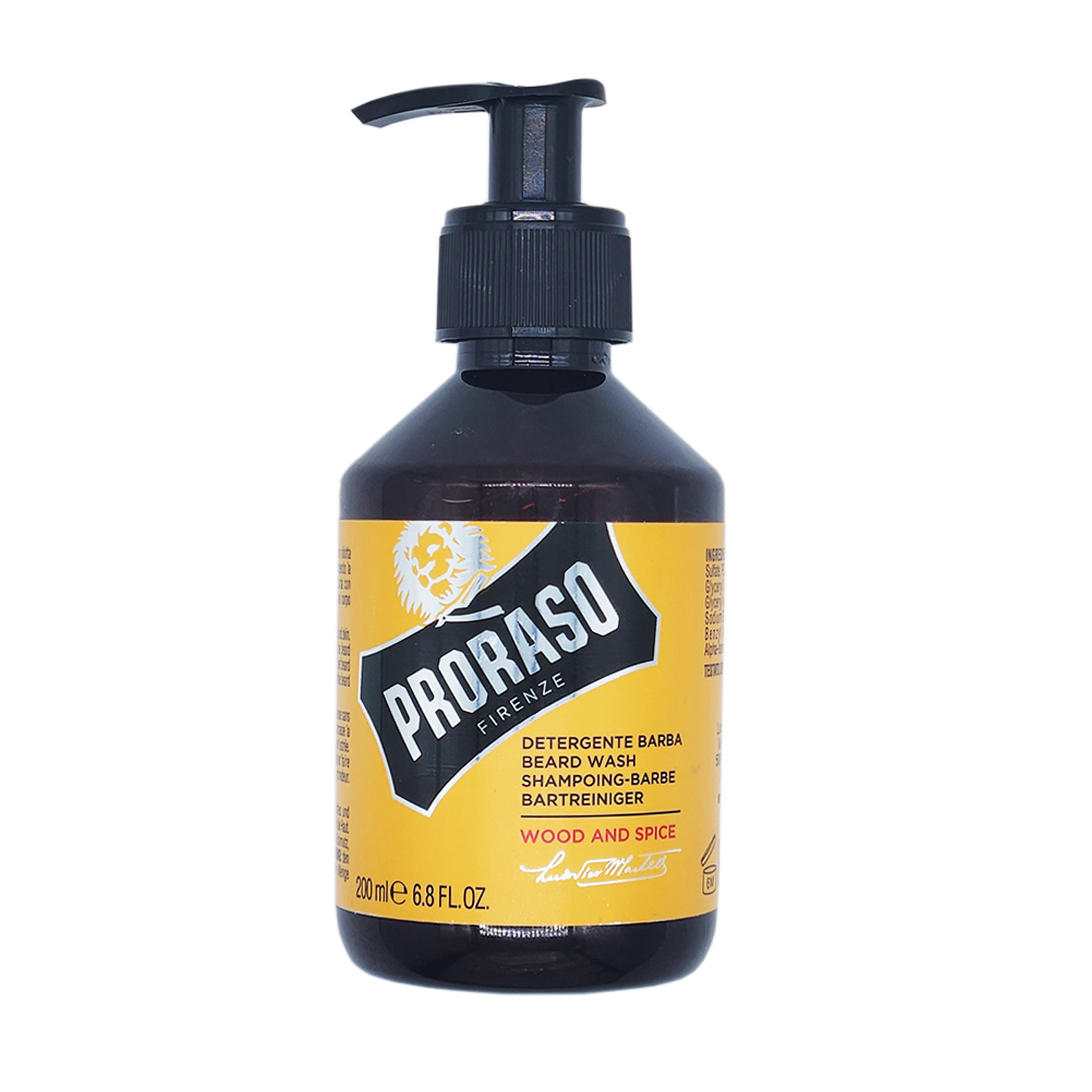 Proraso Beard Wash Shampoo Wood & Spice Skin Cleanser 6.8oz 200ml