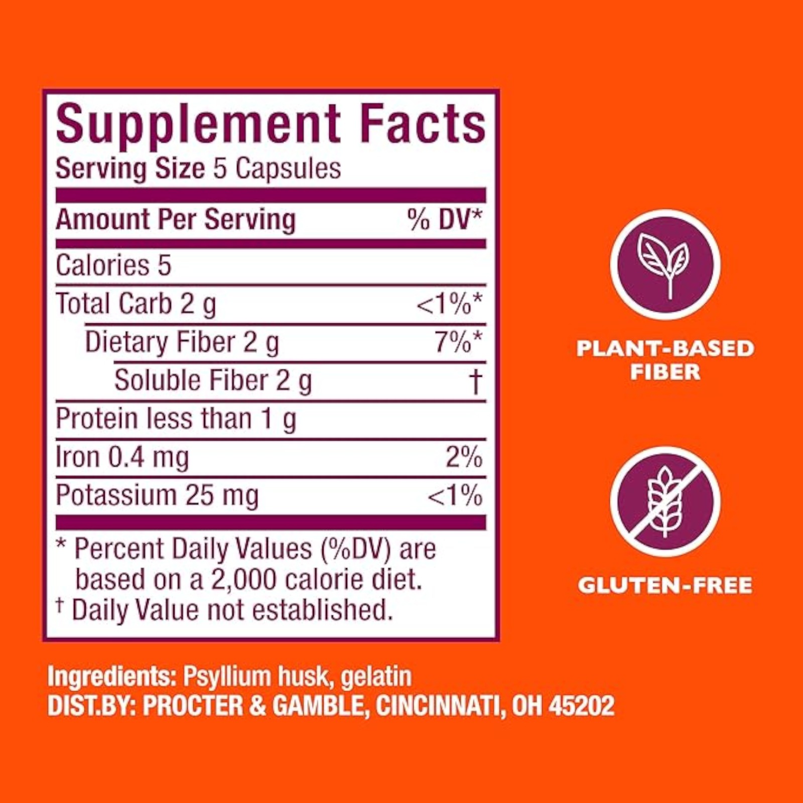 Metamucil, Psyllium Husk Capsules, 300 Capsules, 3-in-1 Fiber Supplement, Daily Psyllium Husk Fiber Capsules Help Support Digestive Health by Promoting Regularity, Help Supplement Daily Fiber Intake