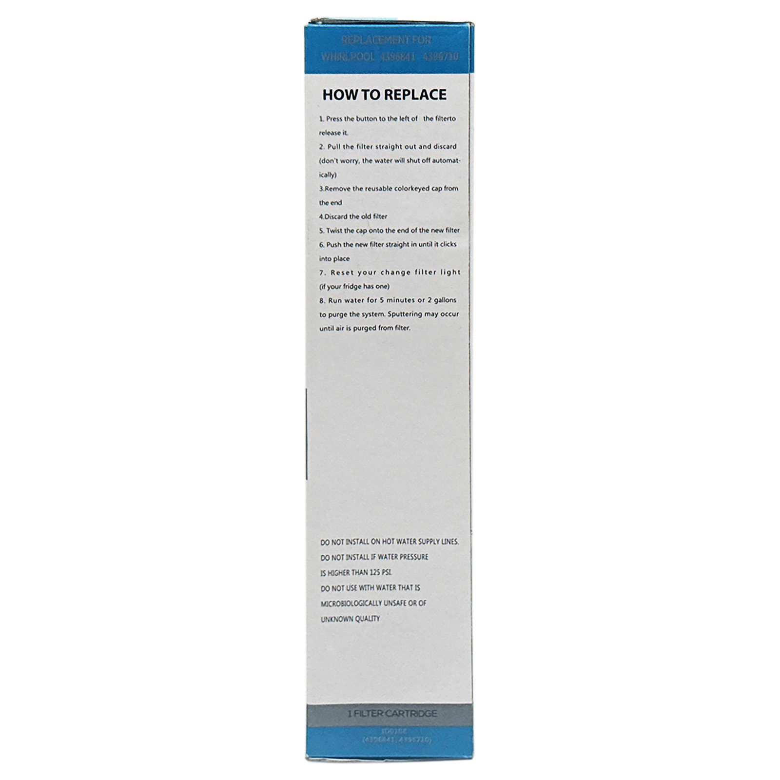 Ice Drop Refrigerator Water Filter, Compatible with 4396841, EDR3RXD1, KAD3RXD1, WHR3RXD1, 4396841, 4396710, Filter 3, 46-9083,46-9030, 9030, 9083 Refrigerator Water Filter