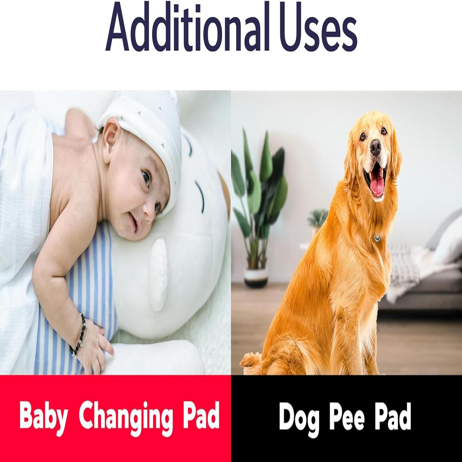 AbsorbEase® Washable Underpads 34"x36" - Waterproof, Ultra-Absorbent Incontinence Bed Pads for Adults, Seniors, Kids, Pets, Reusable Pee Pads, Odor Neutralizing, Latex-Free, USA Made (Pack of 4)