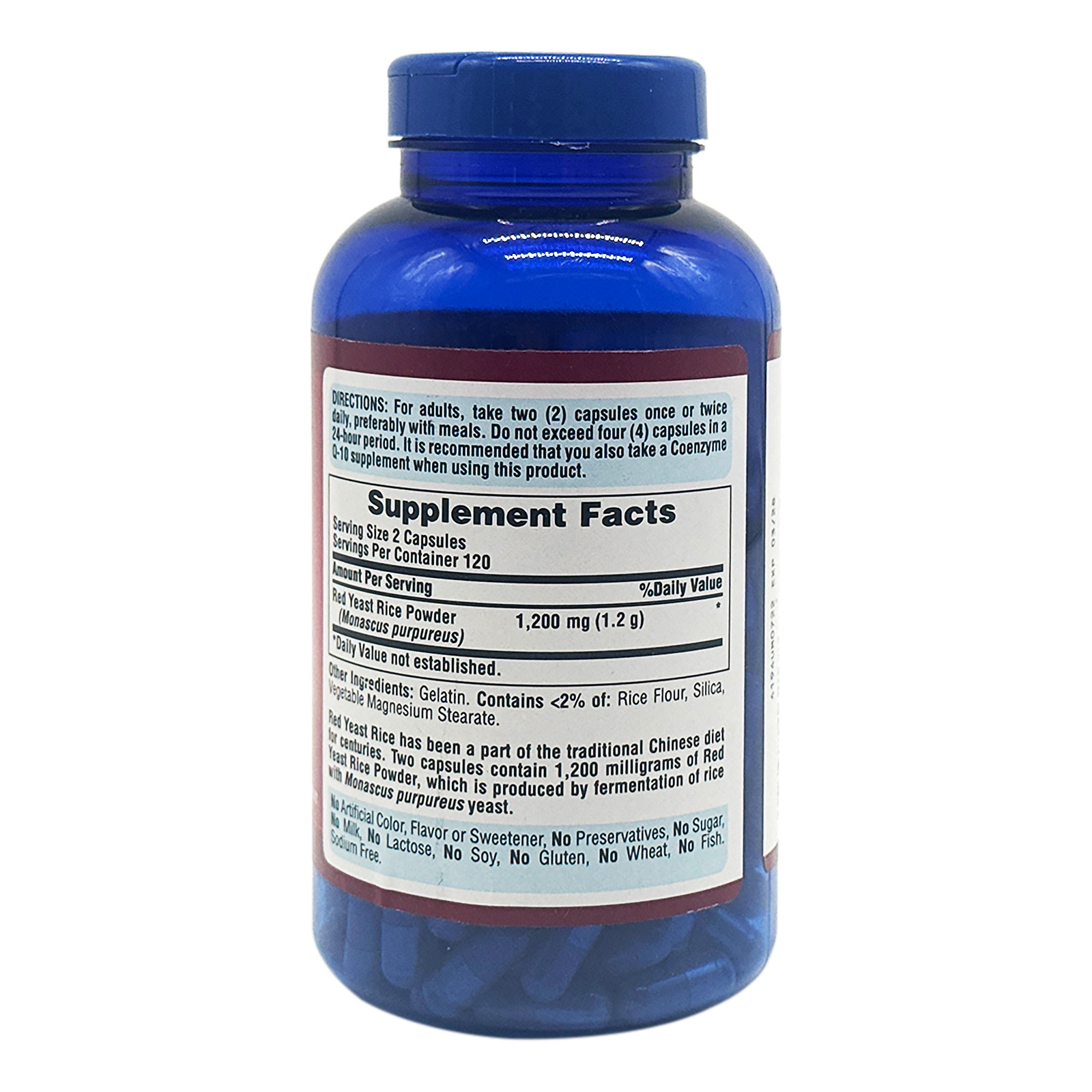 Puritan's Pride Red Yeast Rice 600 mg 240 Capsules