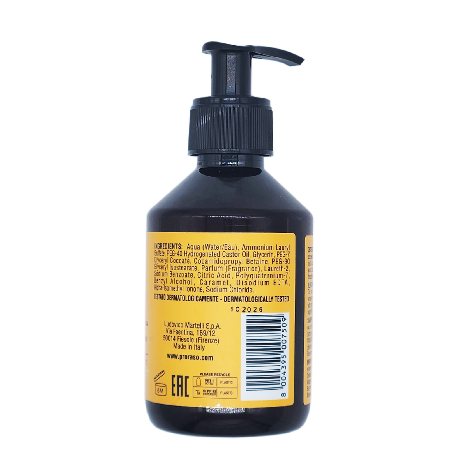 Proraso Beard Wash Shampoo Wood & Spice Skin Cleanser 6.8oz 200ml