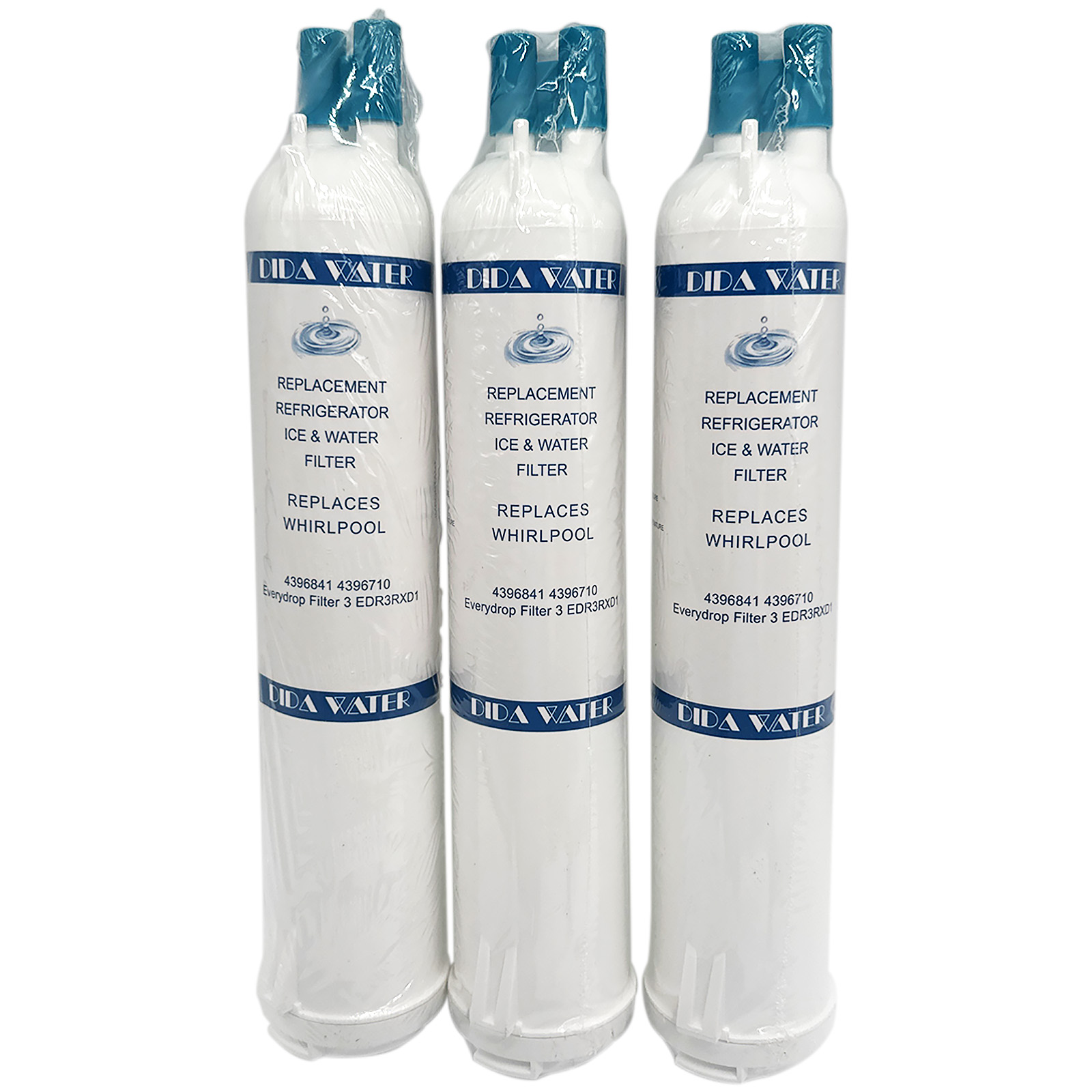 (3 Pack) DID WATER Refrigerator Water Filter, Compatible with 4396841, EDR3RXD1, KAD3RXD1, WHR3RXD1, 4396841, 4396710, Filter 3, 46-9083,46-9030, 9030, 9083 Refrigerator Water Filter