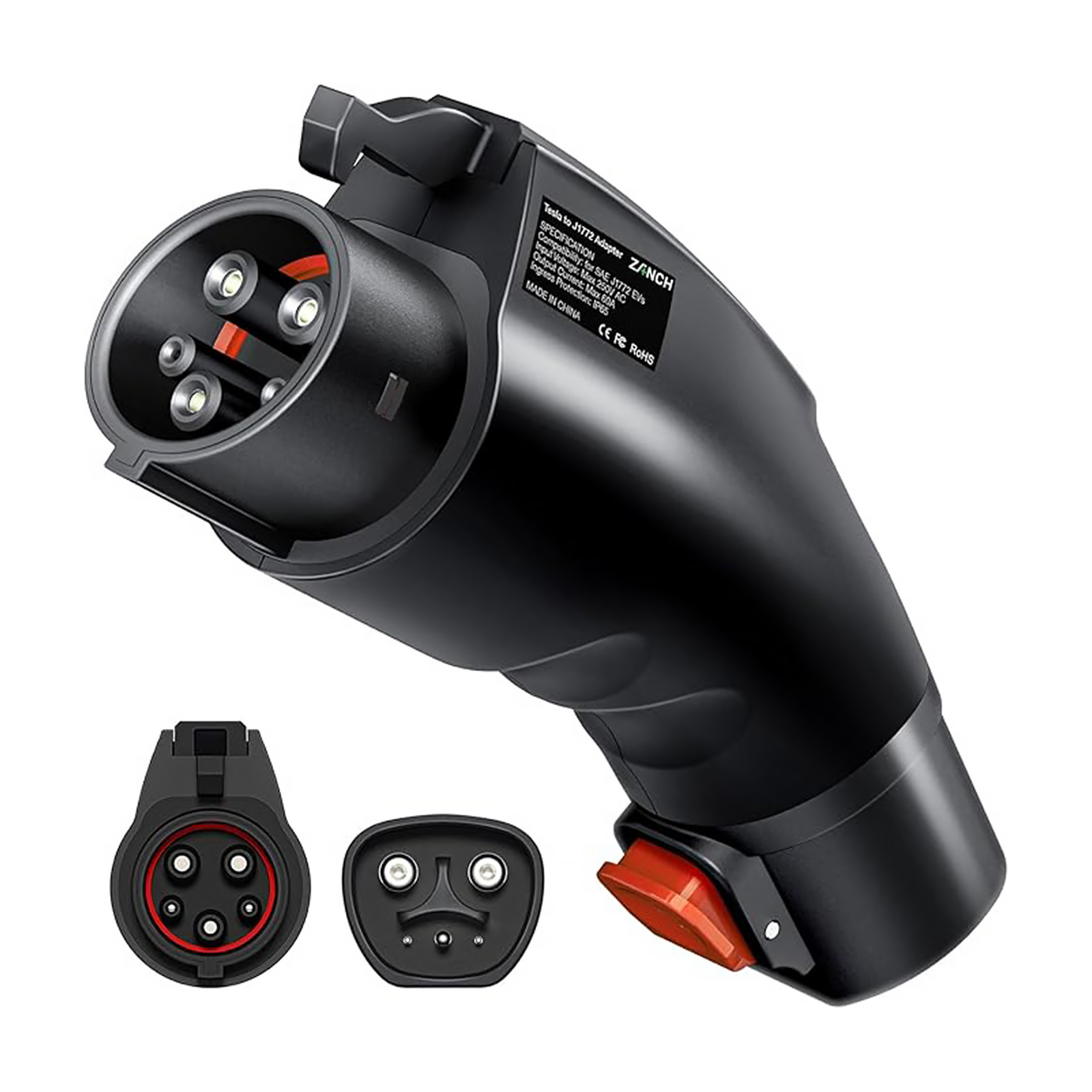 Tesla to J1772 Charging Adapter, Max 60A & 250V AC, Black