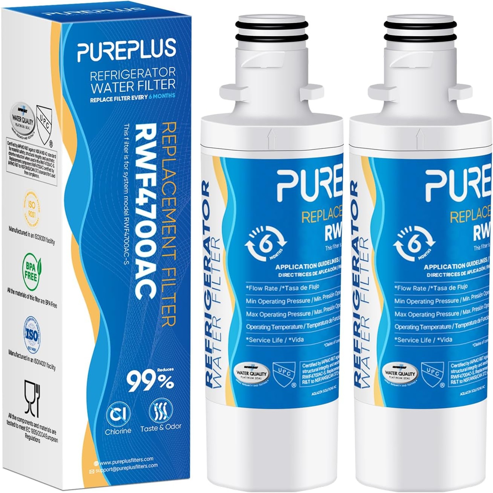 PUREPLUS 9980/ADQ747935 Replacement for LG LT1000P Kenmore 9980/ADQ747935, LT1000, LT1000PC, MDJ64844601, ADQ74793501, ADQ74793502, LMXS28626S, LMXS30796S, Refrigerator Water Filter, Model: RWF4700AC
