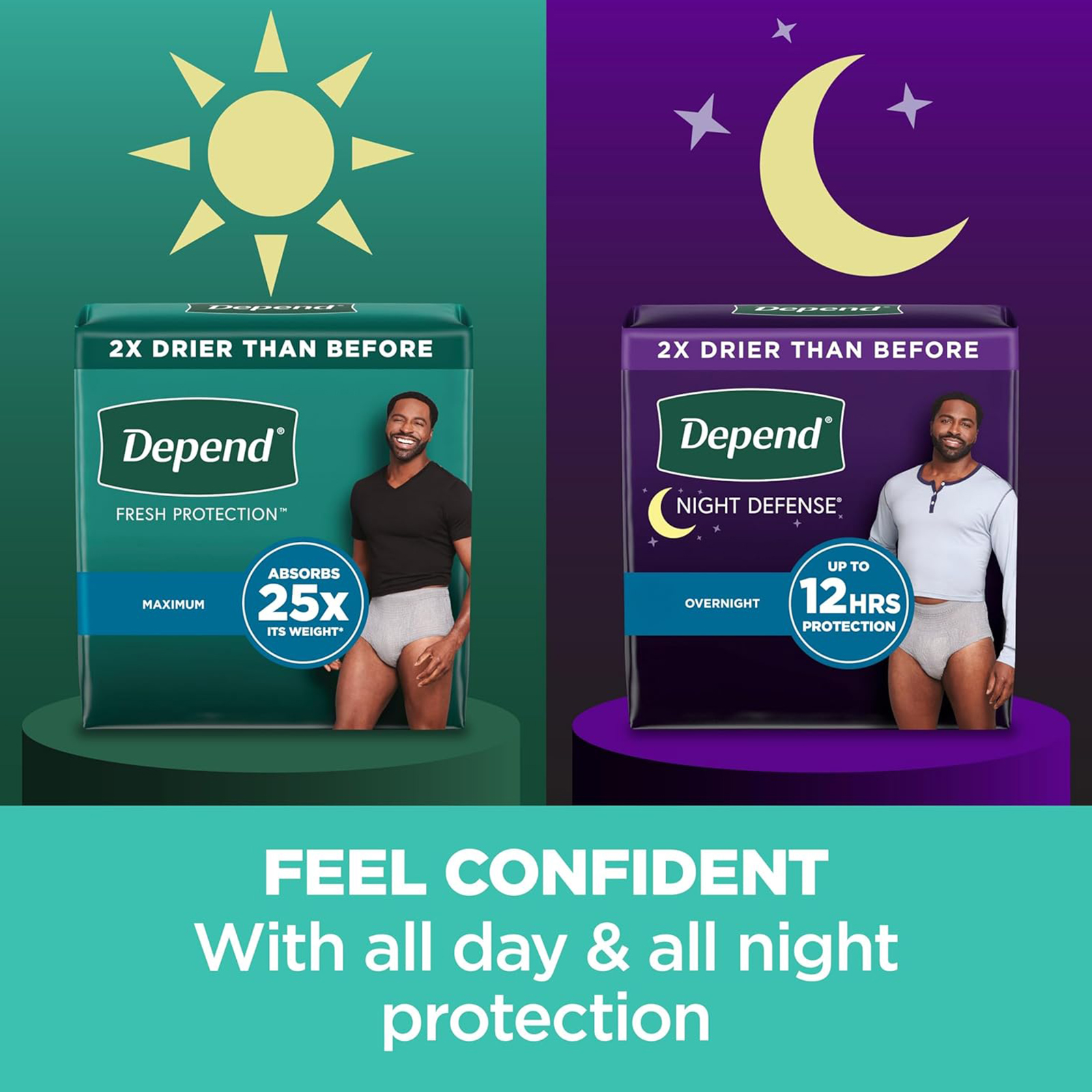 Depend Fresh Protection Adult Incontinence Underwear for Men, Disposable, Maximum, Large, Grey, 28 Count, Packaging May Vary