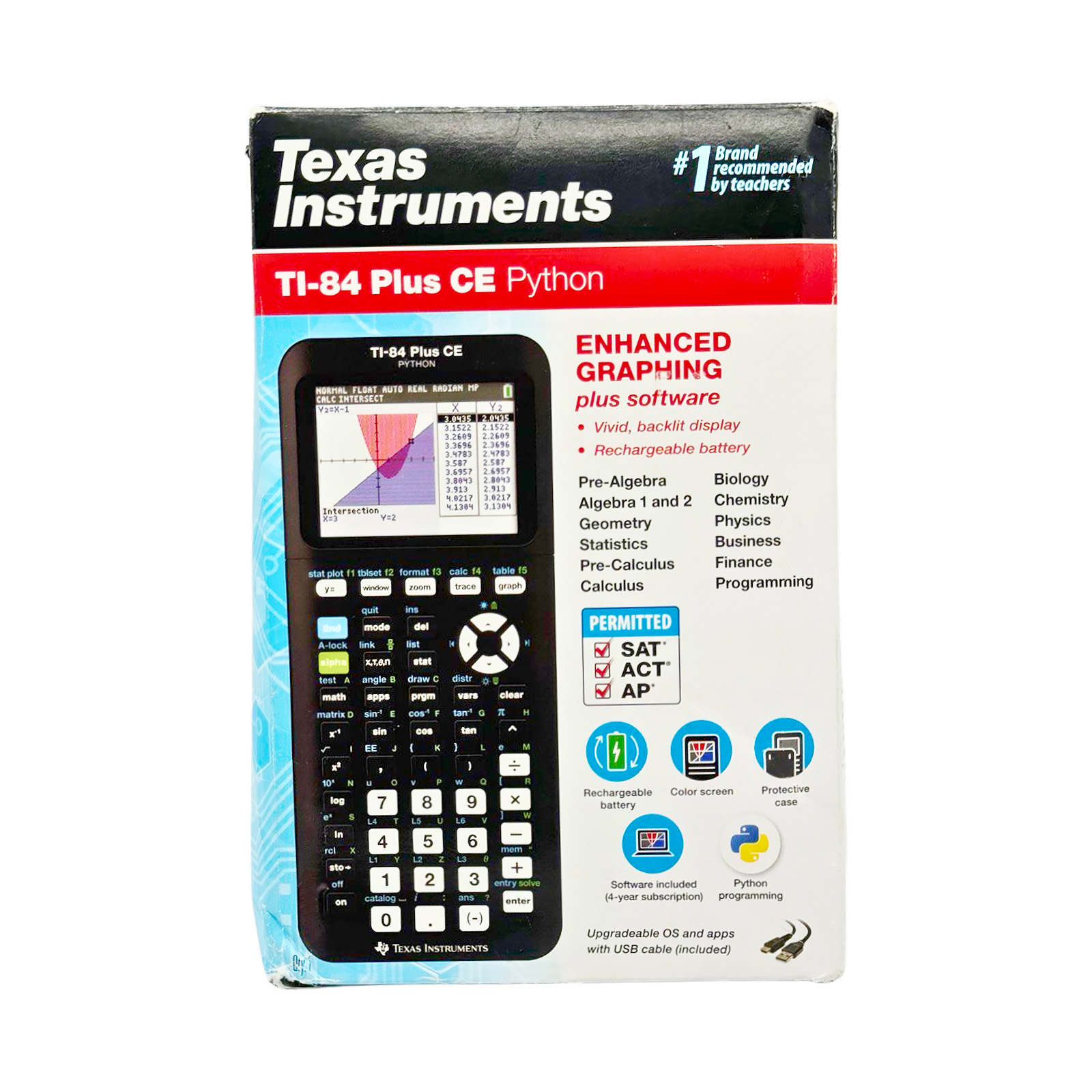 Texas Instruments TI-84 Plus CE Python - Enhanced Graphing Calculator - Black/Grey