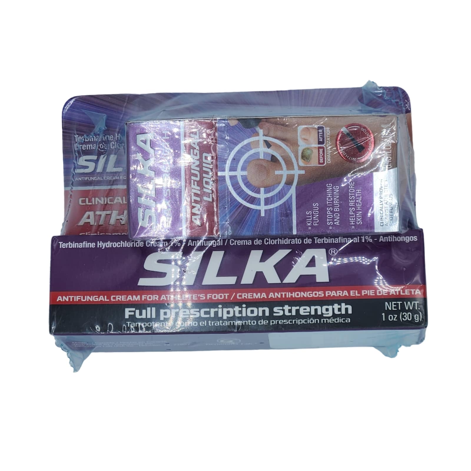 Silka Max Strength Antifungal Liquid & Cream Set - Powerful Relief for Toenail Fungus, Athlete's Foot, and Ringworm, Itch and Burn Relief