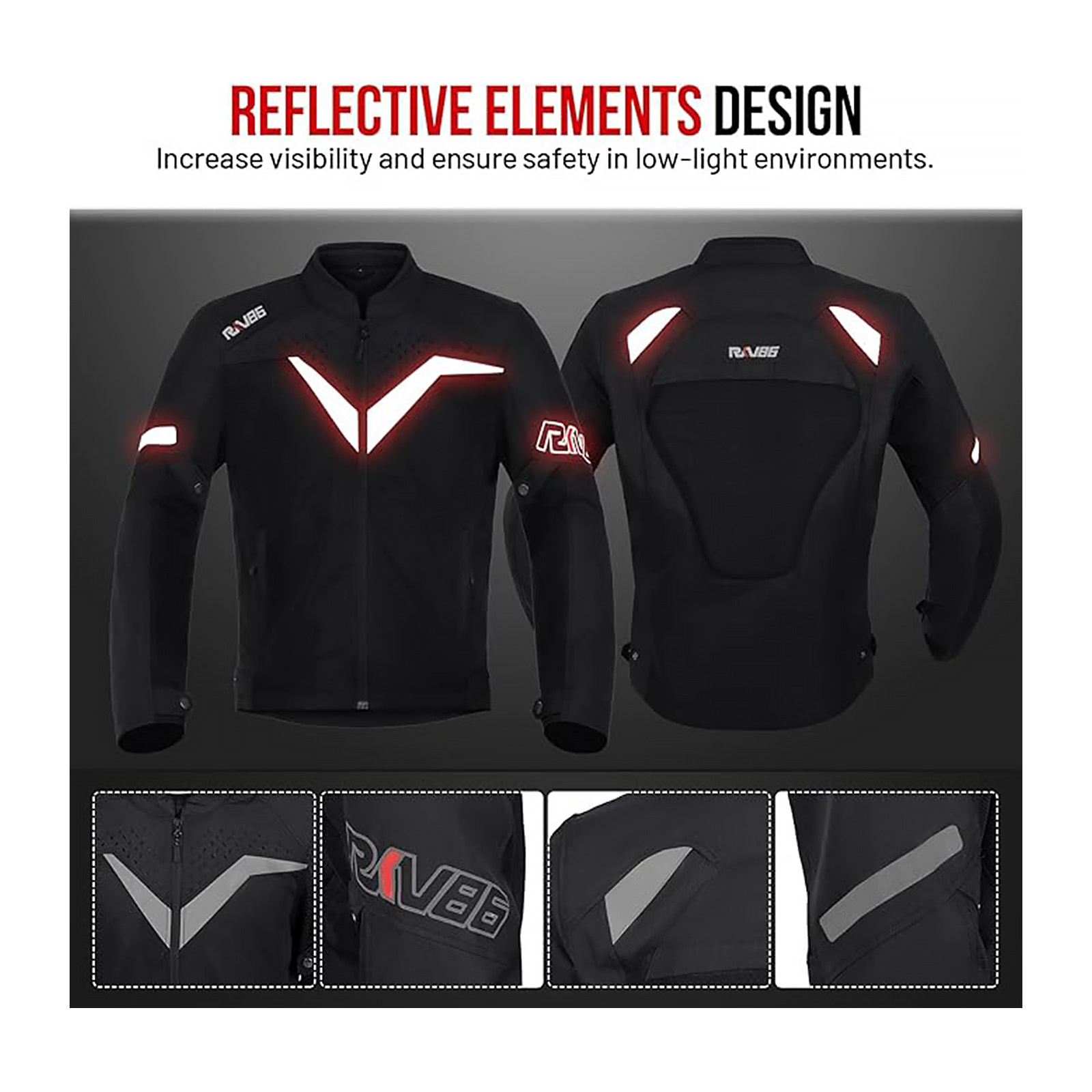 Motorcycle Jacket For Men with CE Armored Mesh Airflow, Medium Black