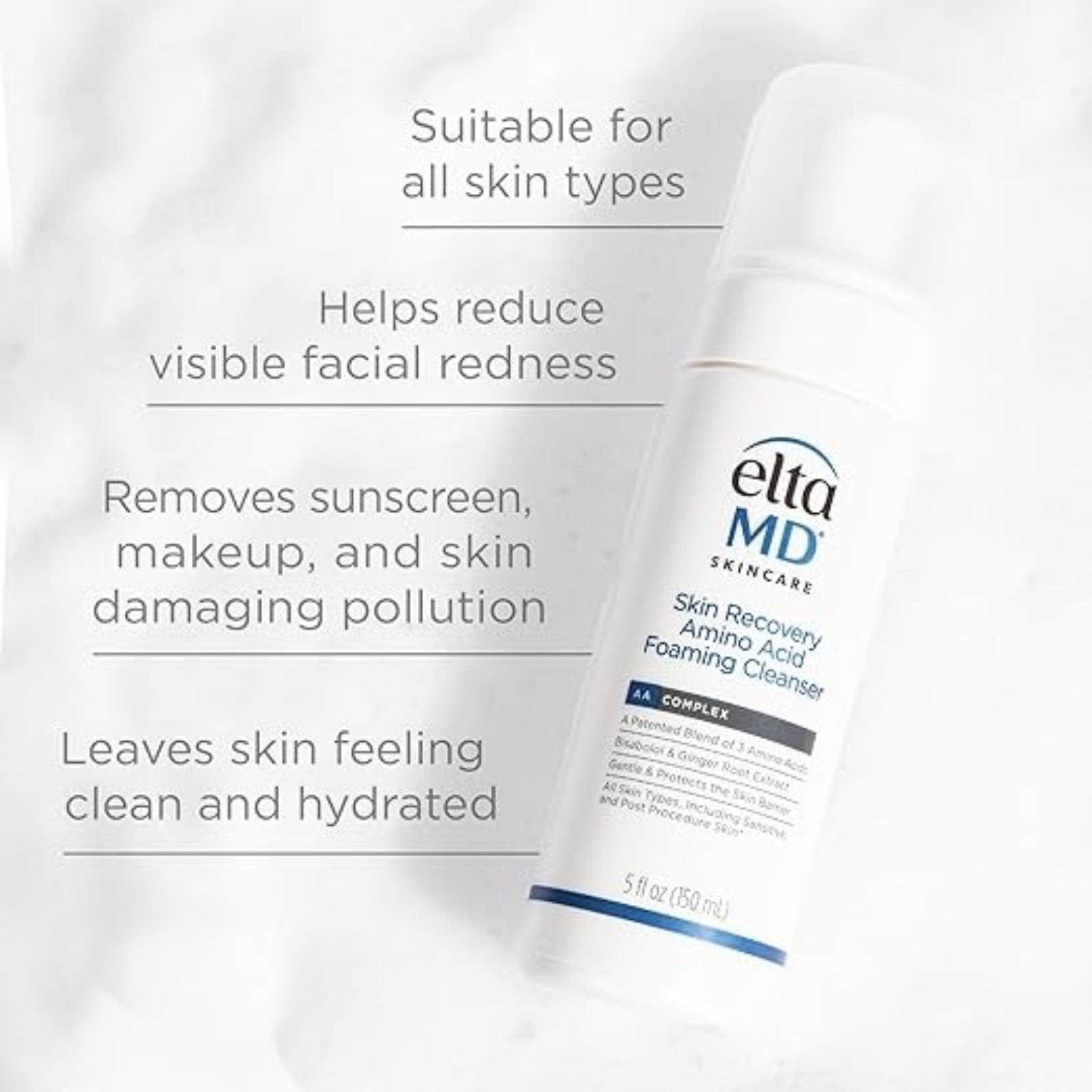 EltaMD Skin Recovery Amino Acid Foaming Facial Cleanser, Gentle Face Cleanser for Sensitive Skin 1Fl OZ