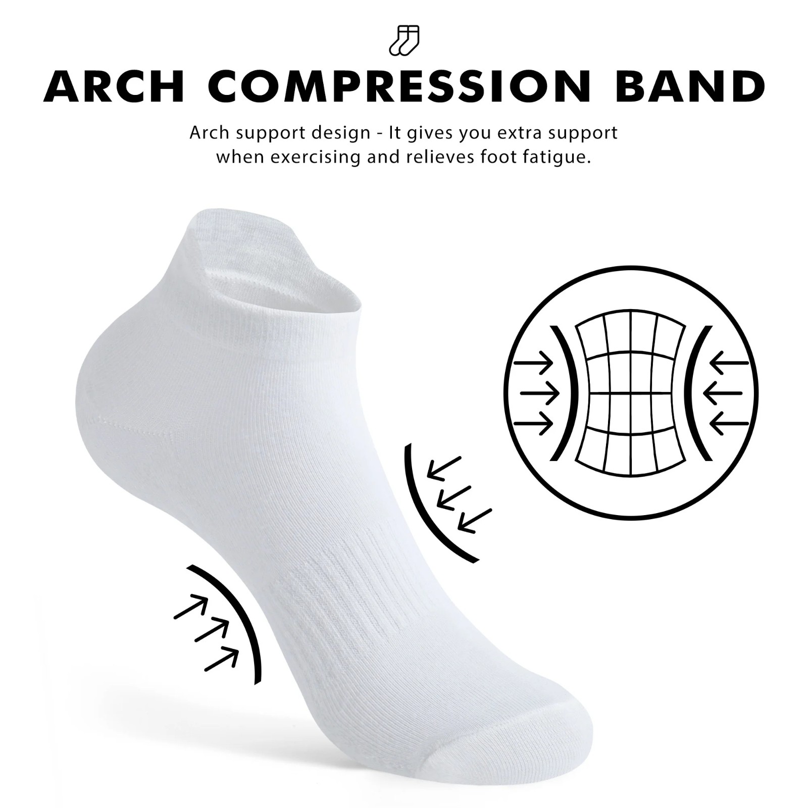 Honeysea Ankle Socks for Women Men Heel Tab Athletic Running Socks, Medium (6 Pairs) 