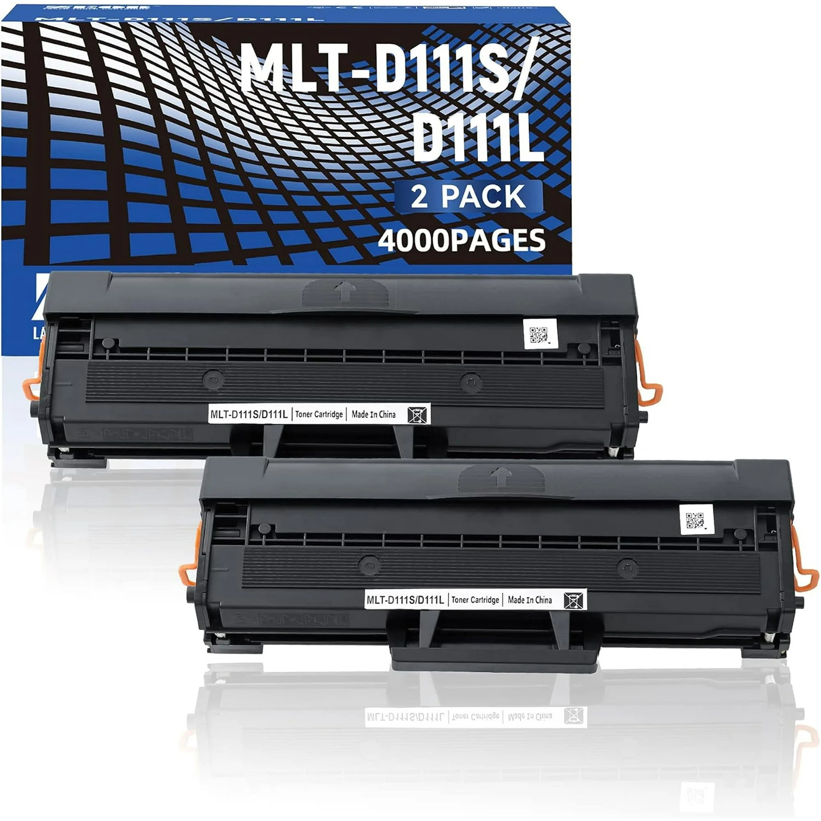 ZEOB Laser Toner Cartridge with CHIP for MLT-D111S and MLT-D111L, Black (2 Pack)