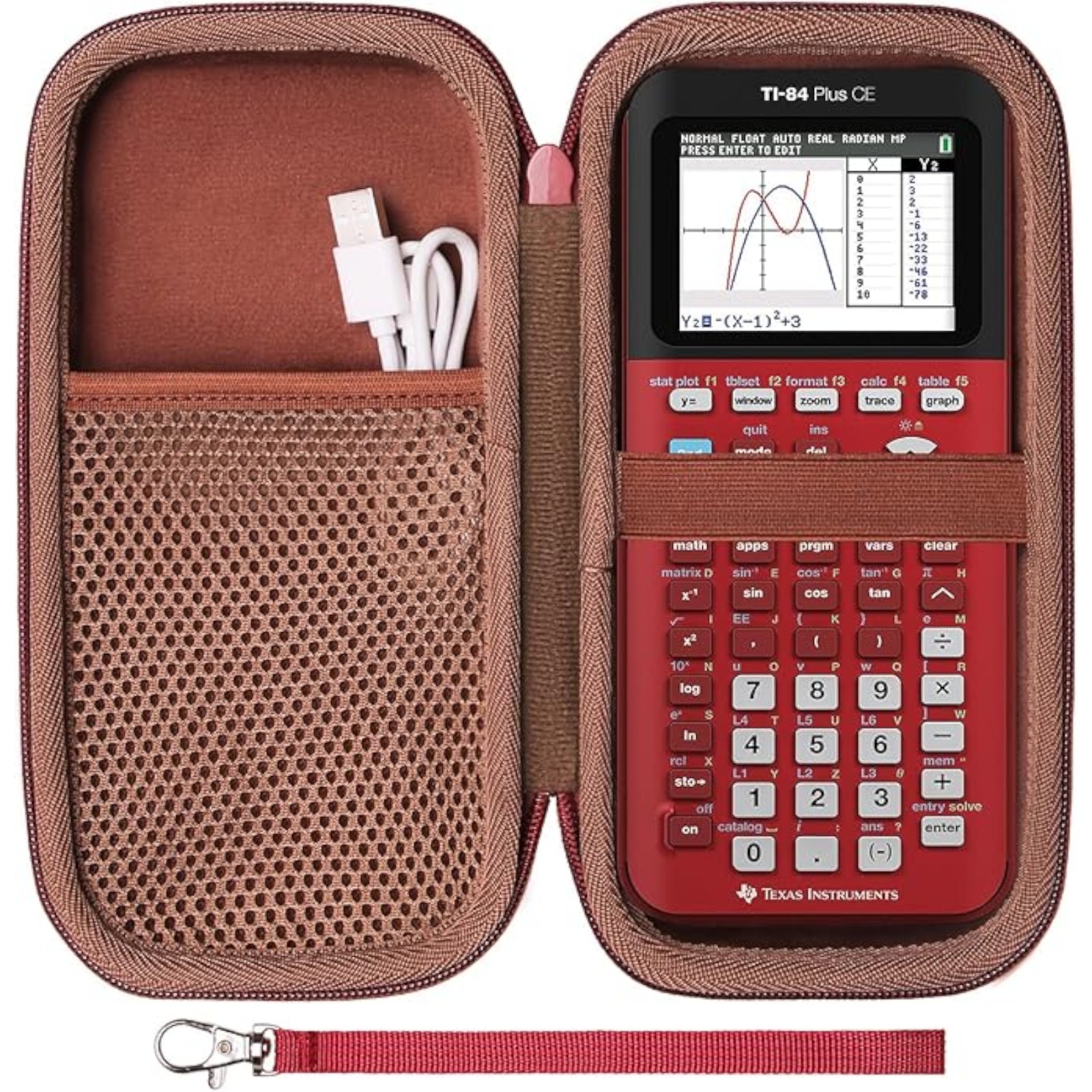 LTGEM Case Compatible with Texas Instruments Pro Graphing Calculator, Red(Case Only)