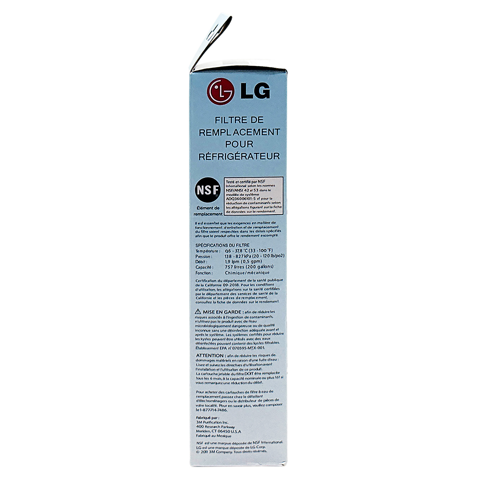 LG LT700P- 6 Month / 200 Gallon Capacity Replacement Refrigerator Water Filter (NSF42 and NSF53) ADQ36006101, ADQ36006113, ADQ75795103, or AGF80300702 , White , Single
