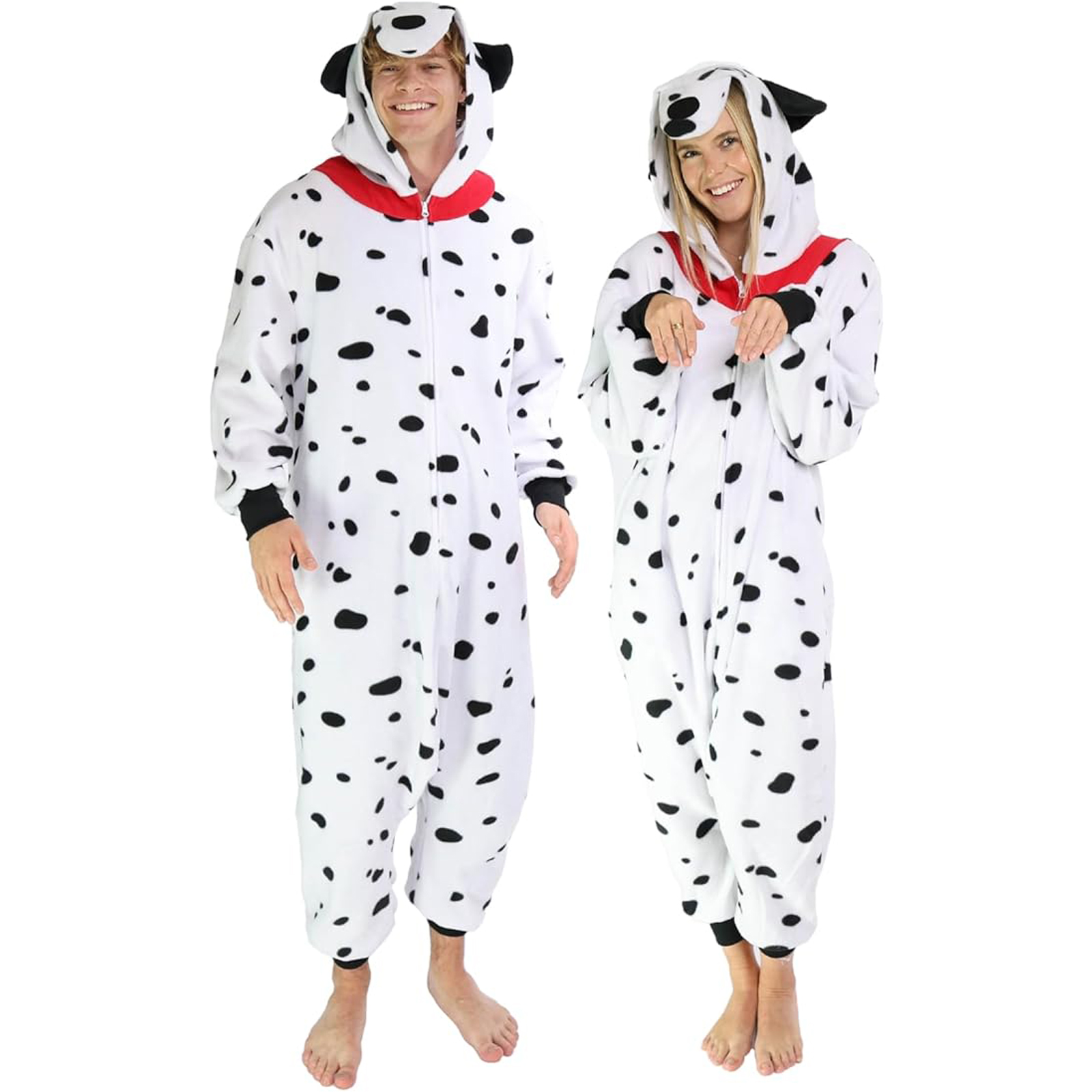 Dalmatian Dog One Piece - Plush Adult Animal Costume Jumpsuit, Large
