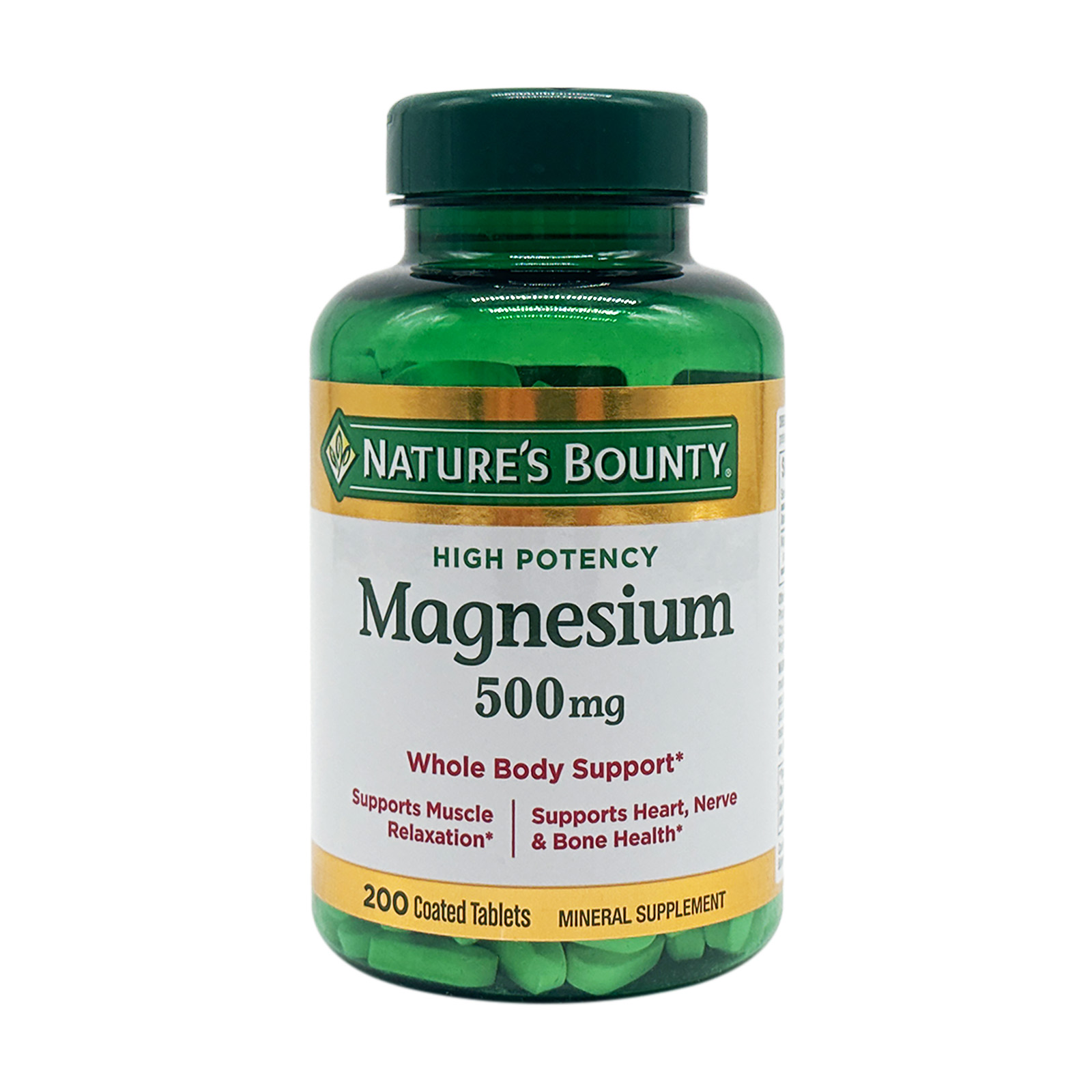 Nature’s Bounty Magnesium, 500 mg, 200 Coated Tablets