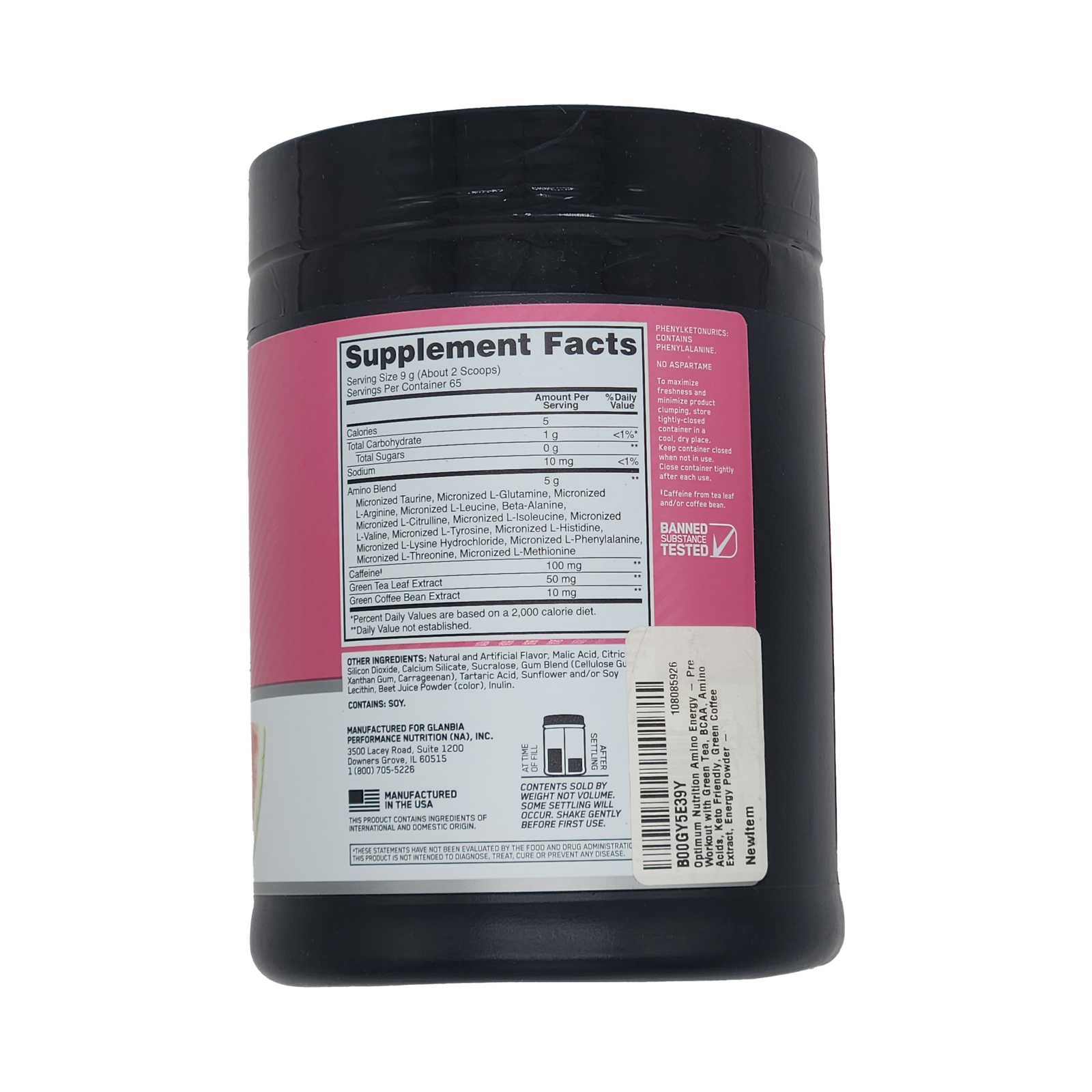 Optimum Nutrition ESSENTIAL AMIN.O. ENERGY Watermelon - 65 Servings