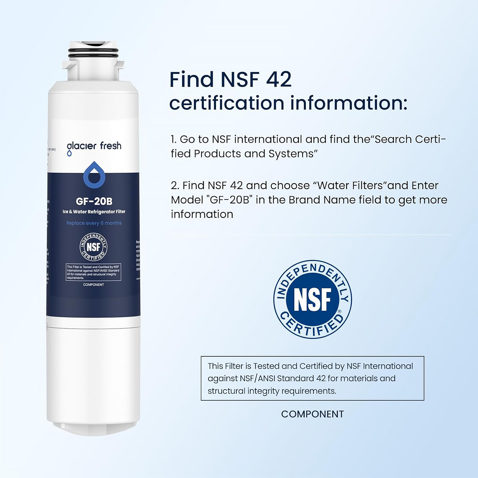GLACIER FRESH GF-20B Refrigerator Water Filter Compatible with Samsung (3 PACK)