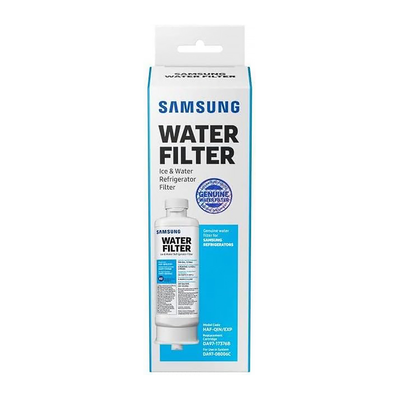 SAMSUNG DA97-17376B Genuine Filters for Refrigerator Water and Ice, Carbon Block Filtration for Clean, Clear Drinking Water, HAF-QIN/EXP (Choose pack)