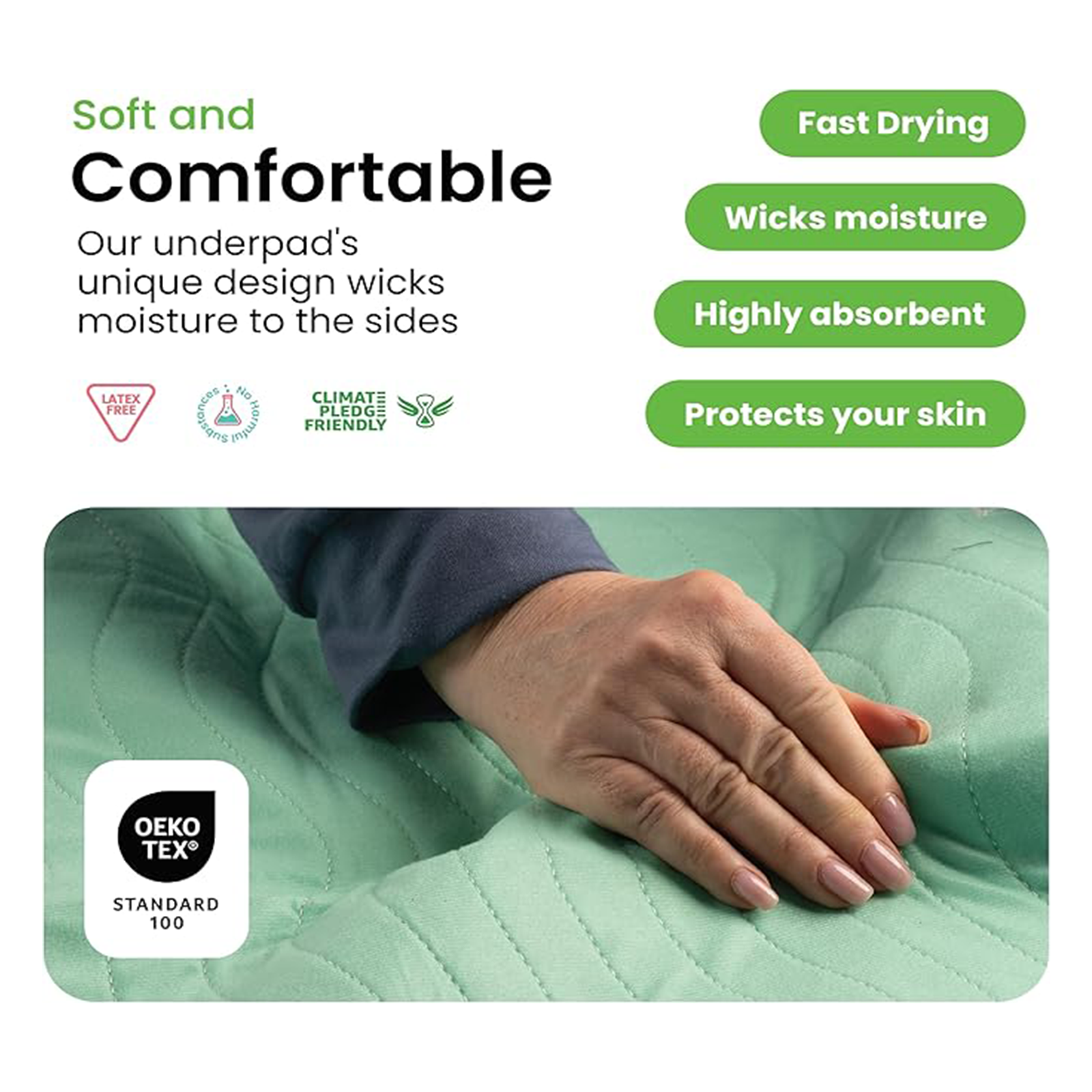 IMPROVIA® Washable Underpads, 34" x 52" (1 Pack) - Heavy Absorbency Reusable Incontinence Pads for Kids, Adults, Elderly, and Pets - Waterproof Protective Pad for Bed, Couch, Sofa, Furniture, Floor