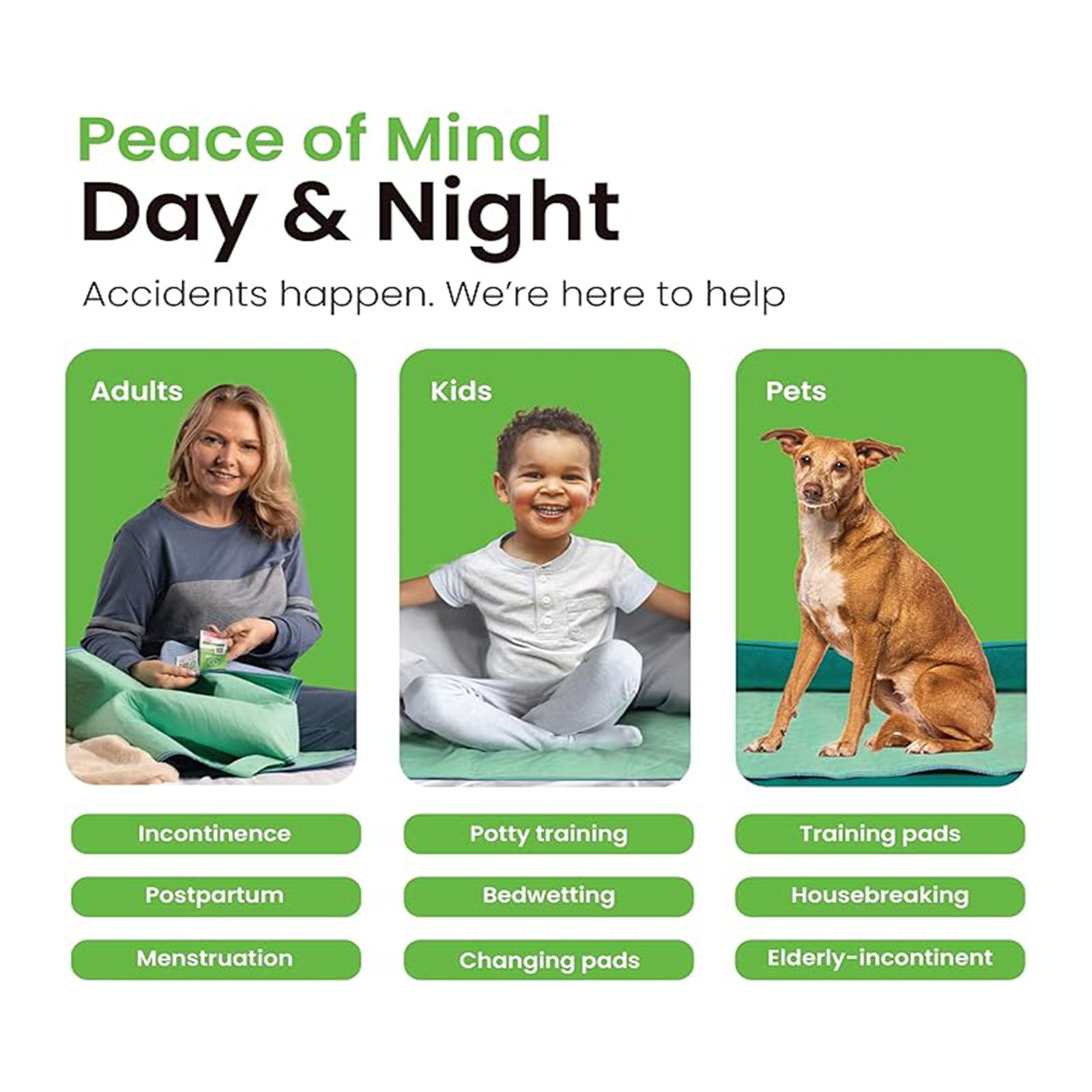 IMPROVIA® Washable Underpads, 34" x 52" (1 Pack) - Heavy Absorbency Reusable Incontinence Pads for Kids, Adults, Elderly, and Pets - Waterproof Protective Pad for Bed, Couch, Sofa, Furniture, Floor