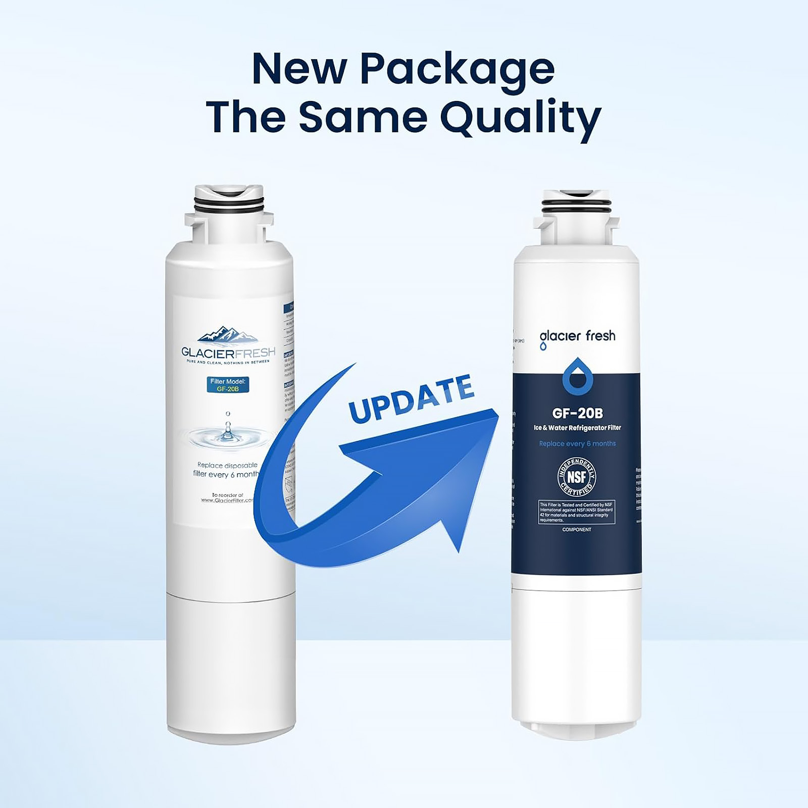 GLACIER FRESH GF-20B Refrigerator Water Filter Compatible with Samsung (3 PACK)