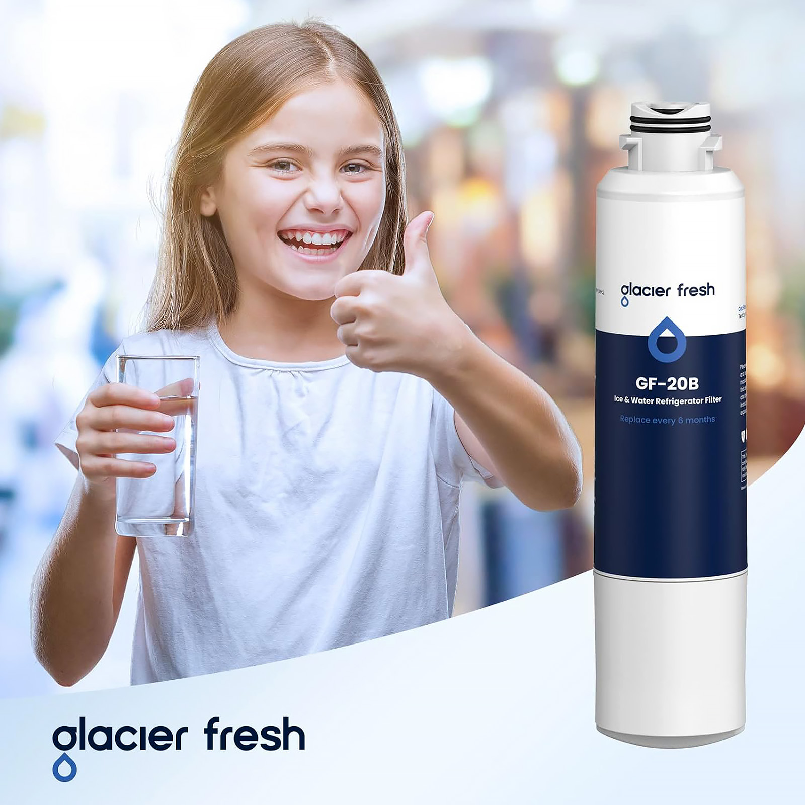 GLACIER FRESH GF-20B Refrigerator Water Filter Compatible with Samsung (3 PACK)