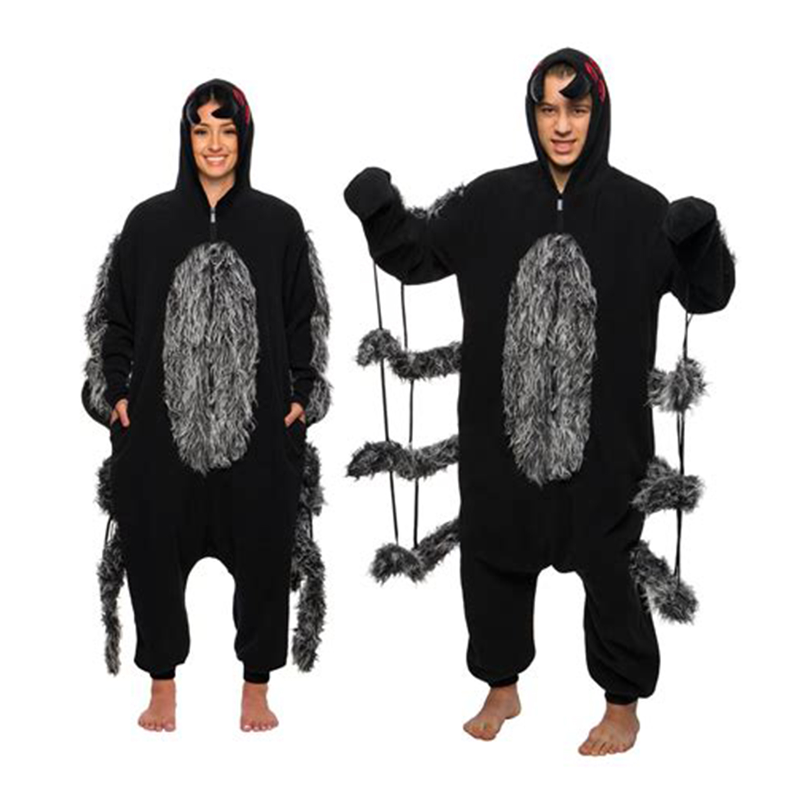 Furry Tarantula One Piece - Plush Adult Spider Costume Jumpsuit by Funziez Size Small