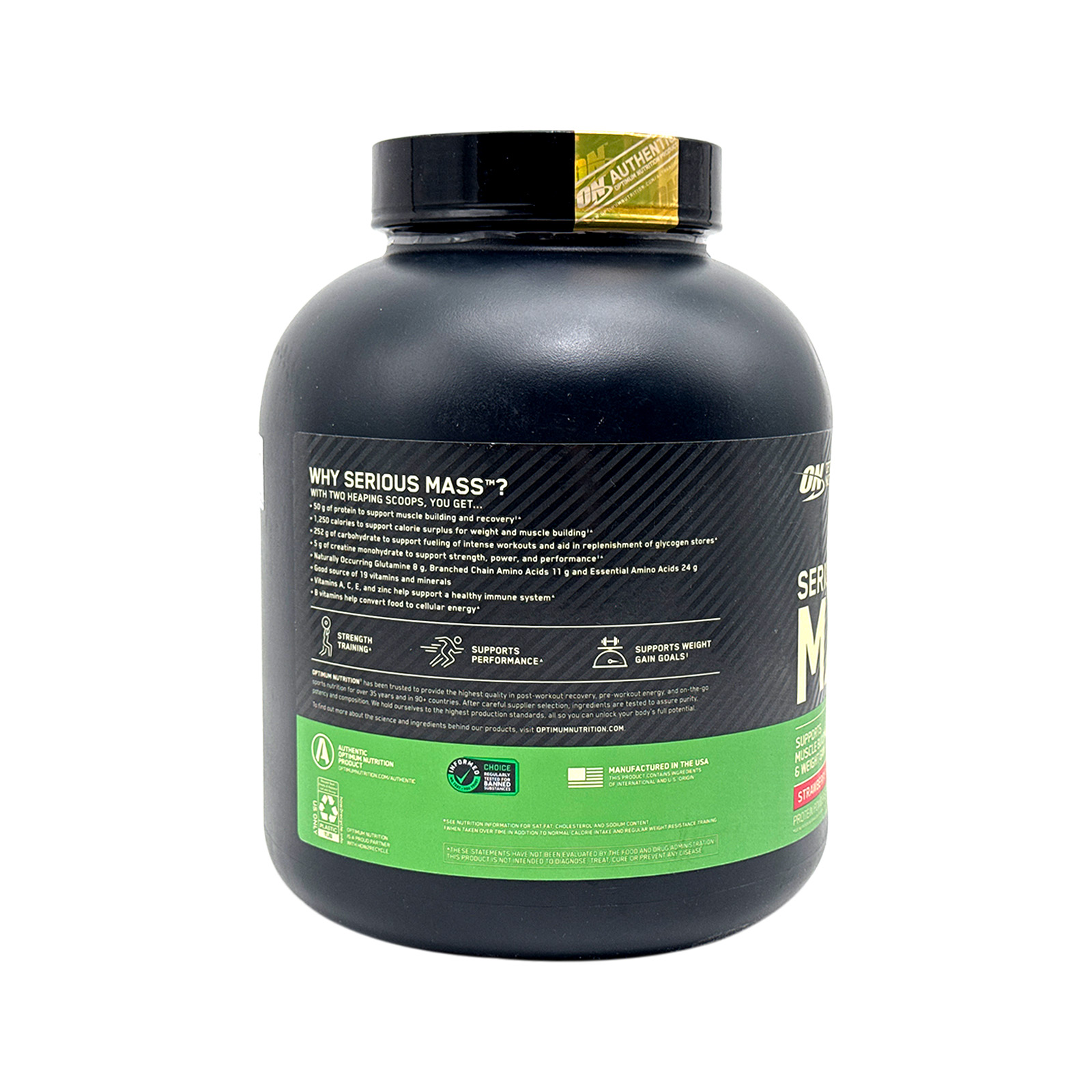 Optimum Nutrition Serious Mass - Weight Gainer Protein Powder - Strawberry - 6 lb