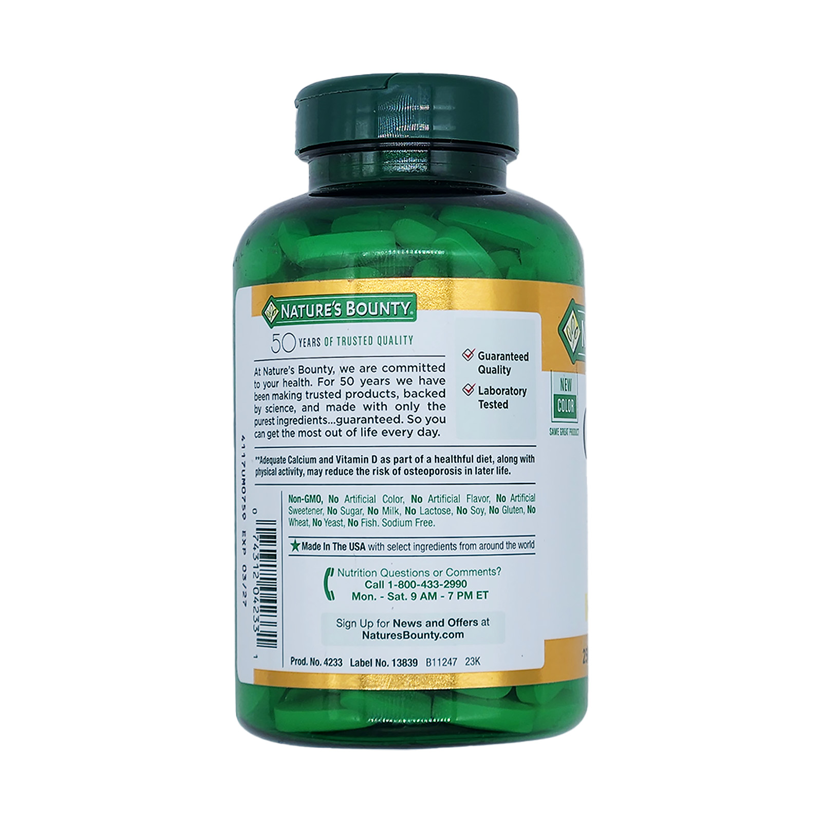 Nature's Bounty Calcium 600 + Vitamin D3 Tablets 600 Mg 250 Ct