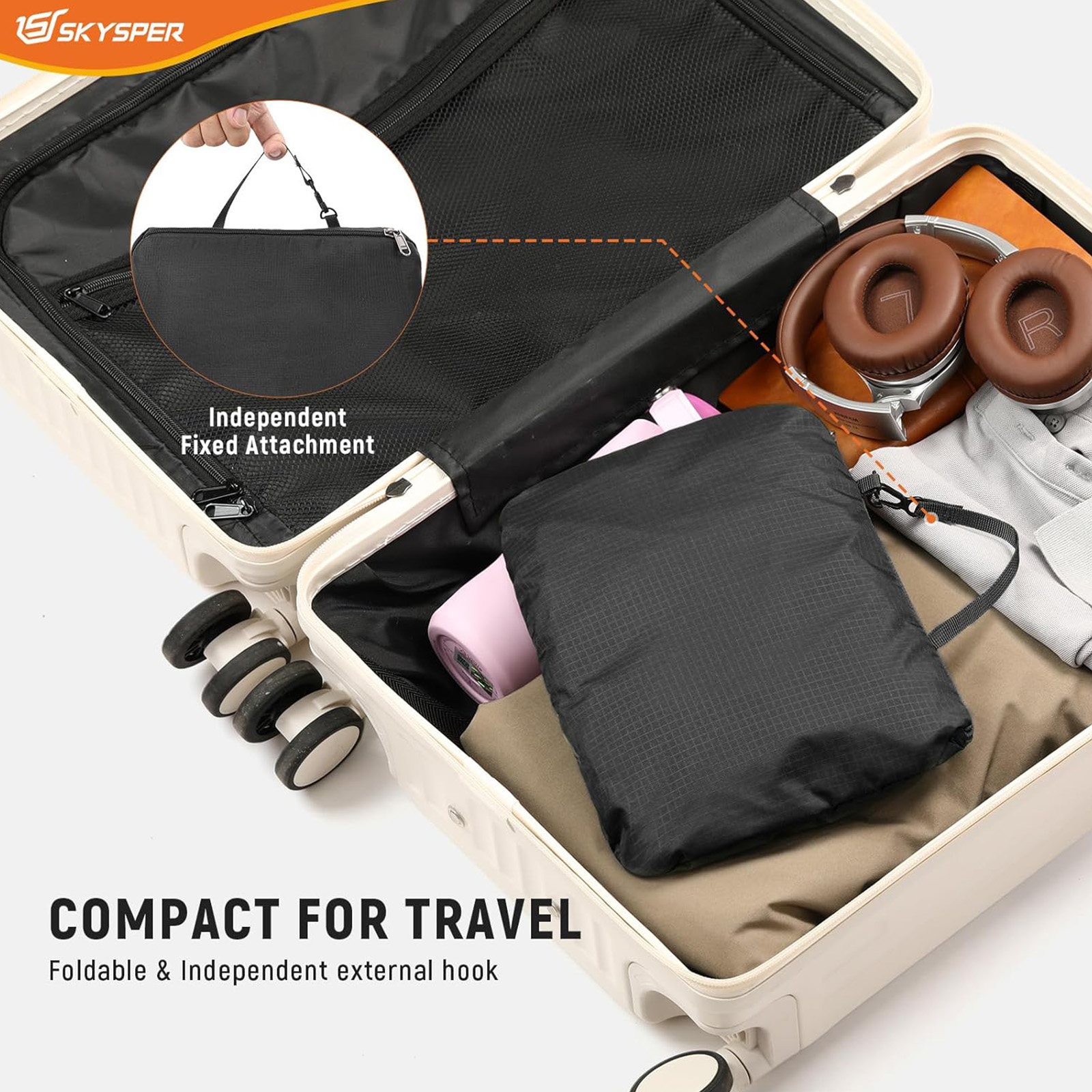 SKYSPER Ultralight Foldable Hiking Backpack 20L (RFID) Men/Women/Black