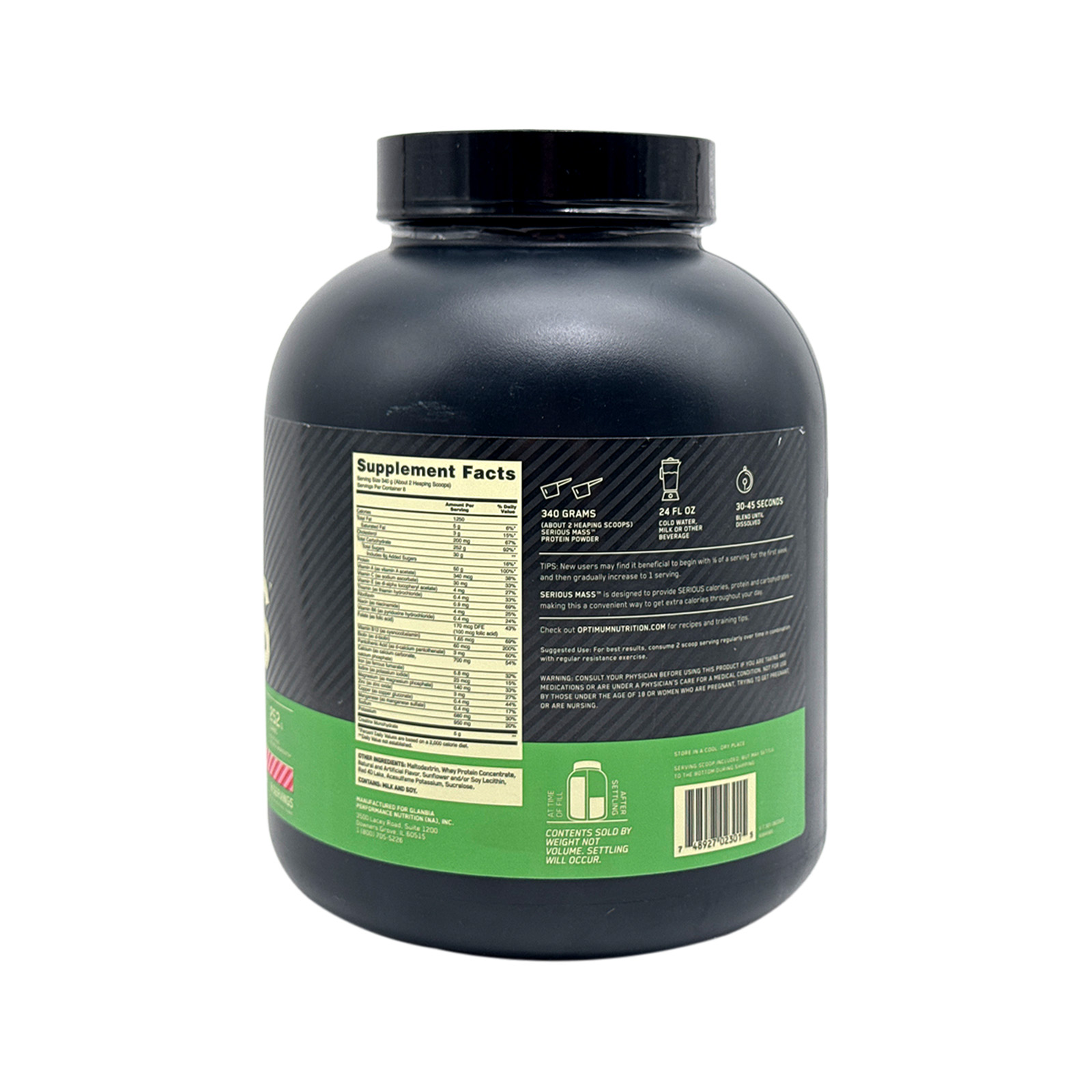 Optimum Nutrition Serious Mass - Weight Gainer Protein Powder - Strawberry - 6 lb