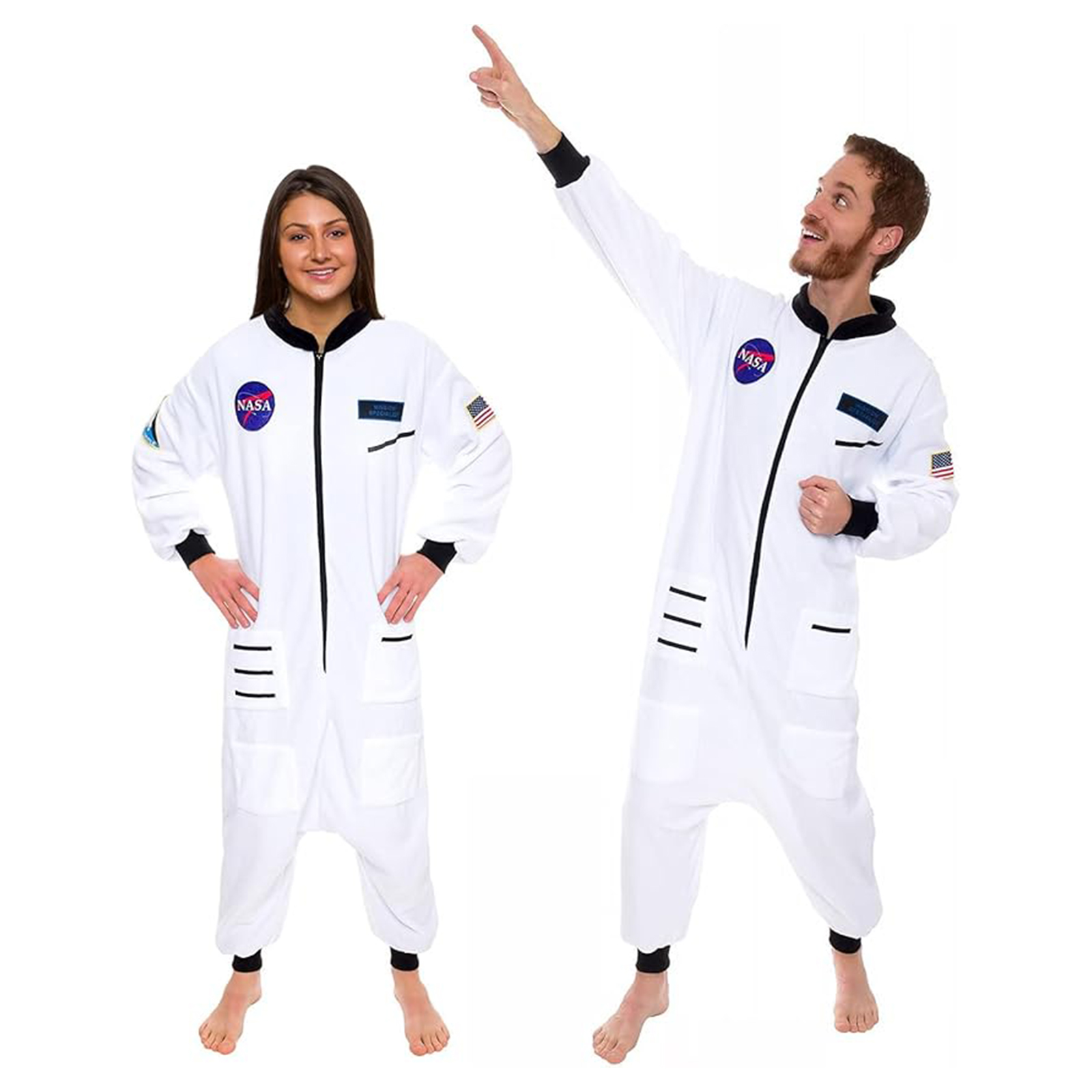 Silver Lilly One Piece Astronaut Pajamas - Adult Space Jumpsuit Cosplay Costume, Medium Size