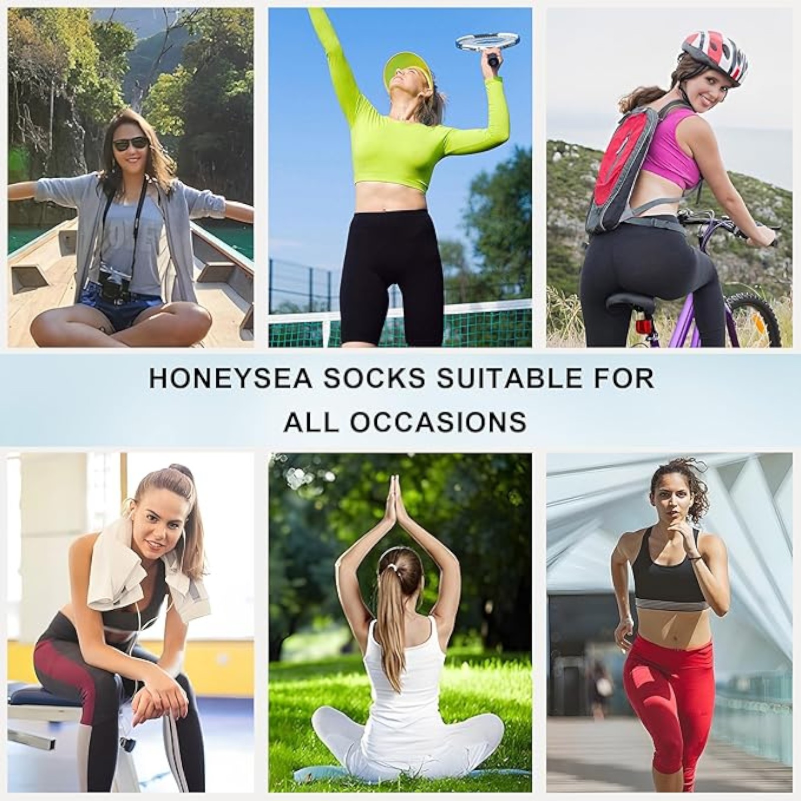 Honeysea Breathable Womens Ankle Socks - 6 Pairs Arch Compression Women's Low Cut Socks Colorful Girls Athletic Socks (Small)