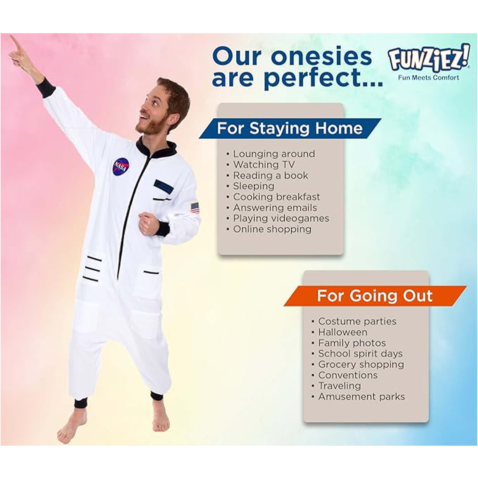 Silver Lilly One Piece Astronaut Pajamas - Adult Space Jumpsuit Cosplay Costume, Medium Size