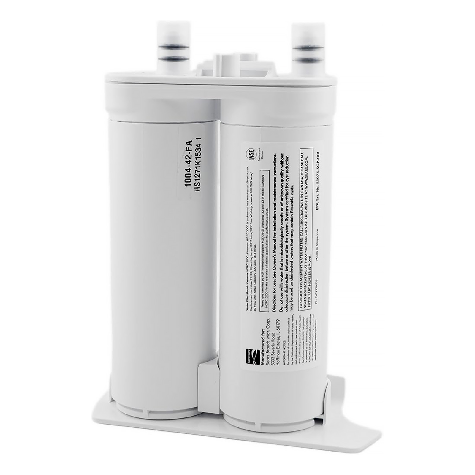 Kenmore 9911 Refrigerator Water Filter, 1 Count (Pack of 1), White