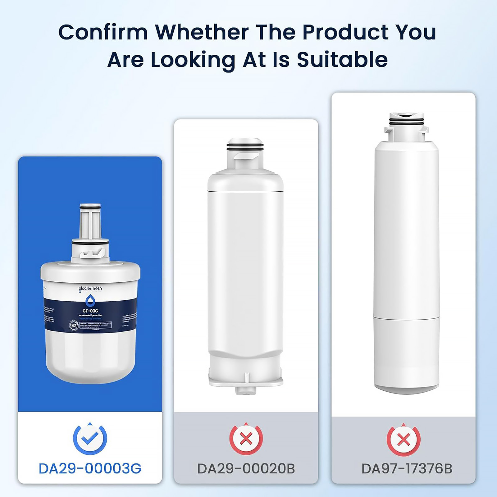 GLACIER FRESH GF-03G Water Filter Compatible with Samsung Aqua-Pure Plus, 3 Pack