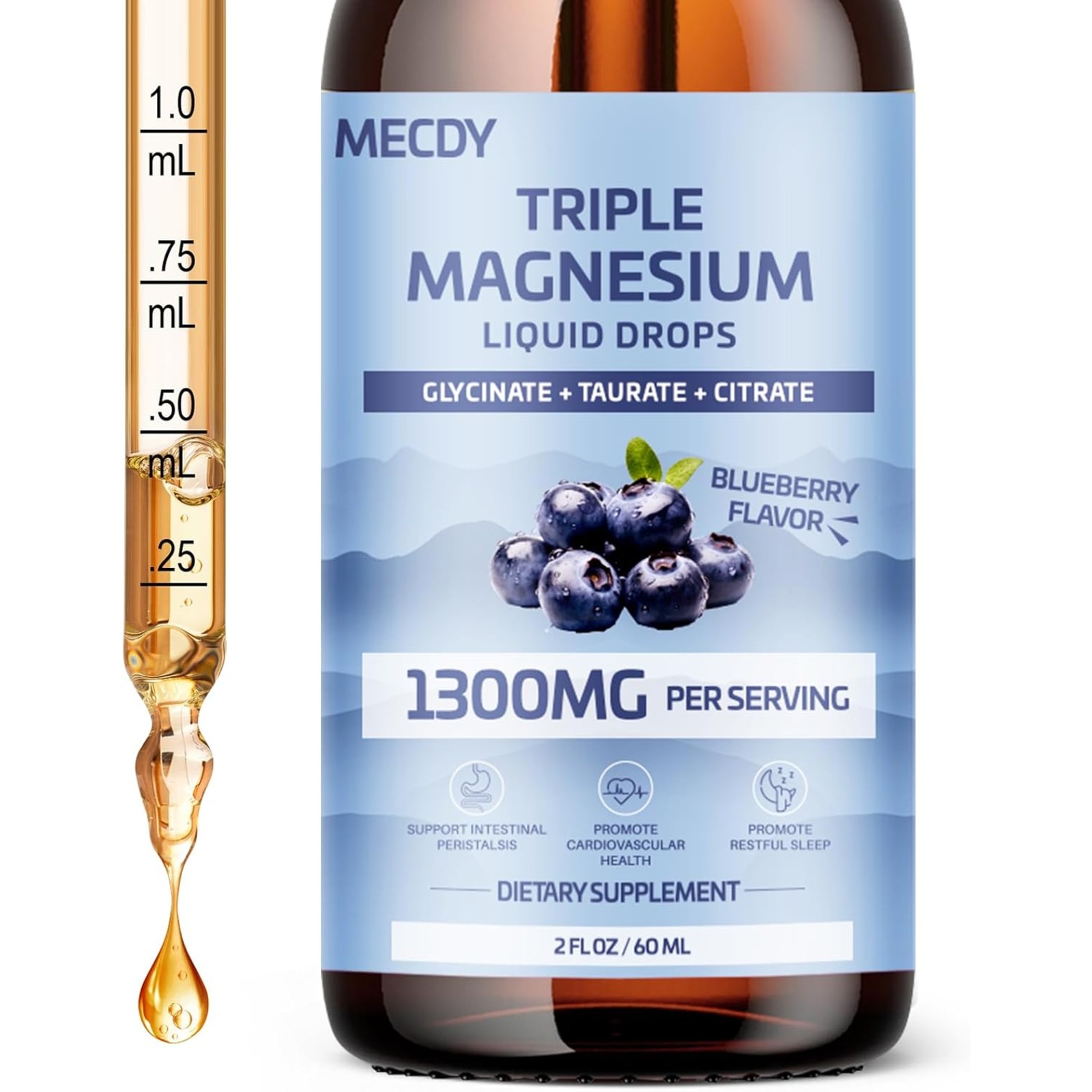 Triple Magnesium Complex Liquid Drops 1300mg per serving