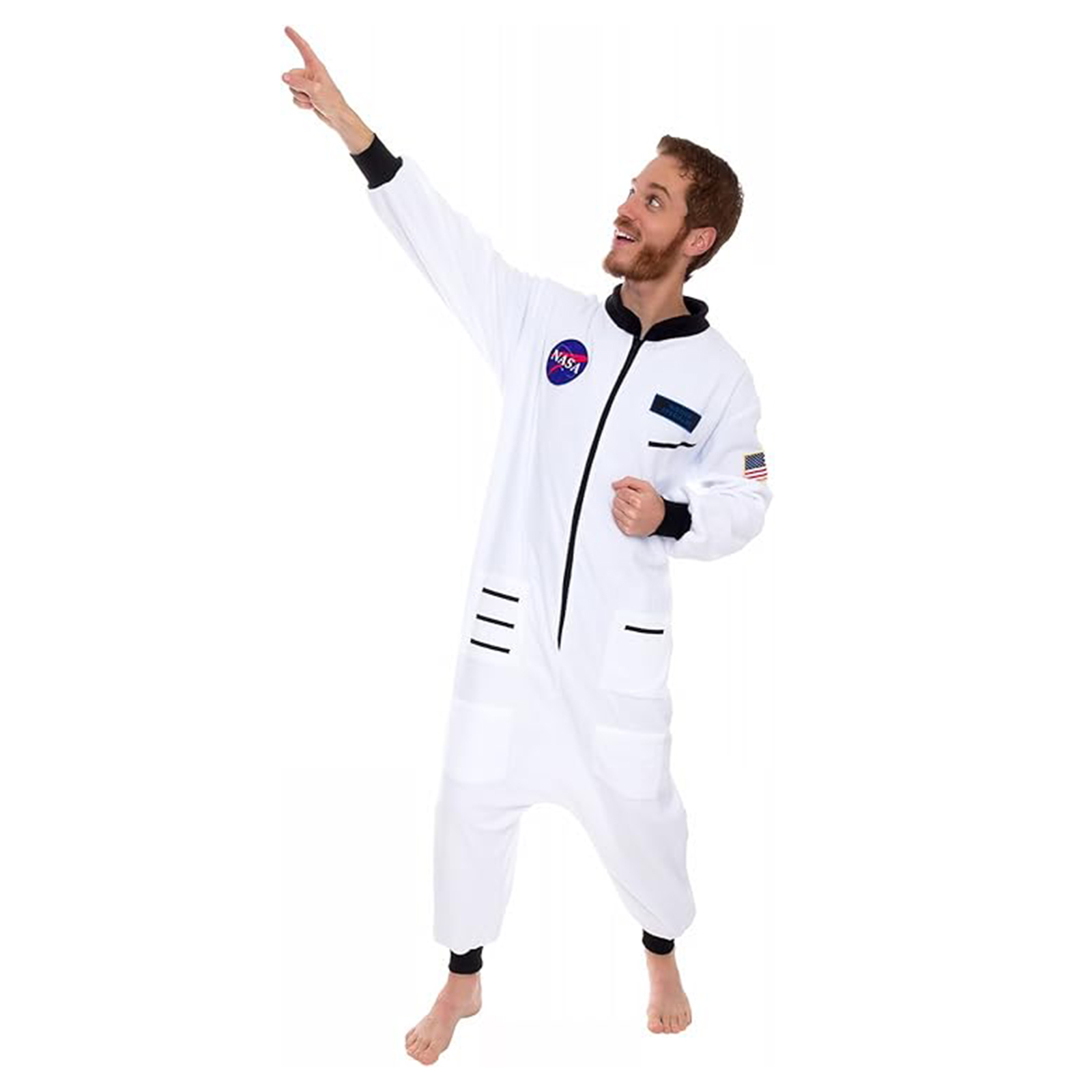 Silver Lilly One Piece Astronaut Pajamas - Adult Space Jumpsuit Cosplay Costume, Medium Size