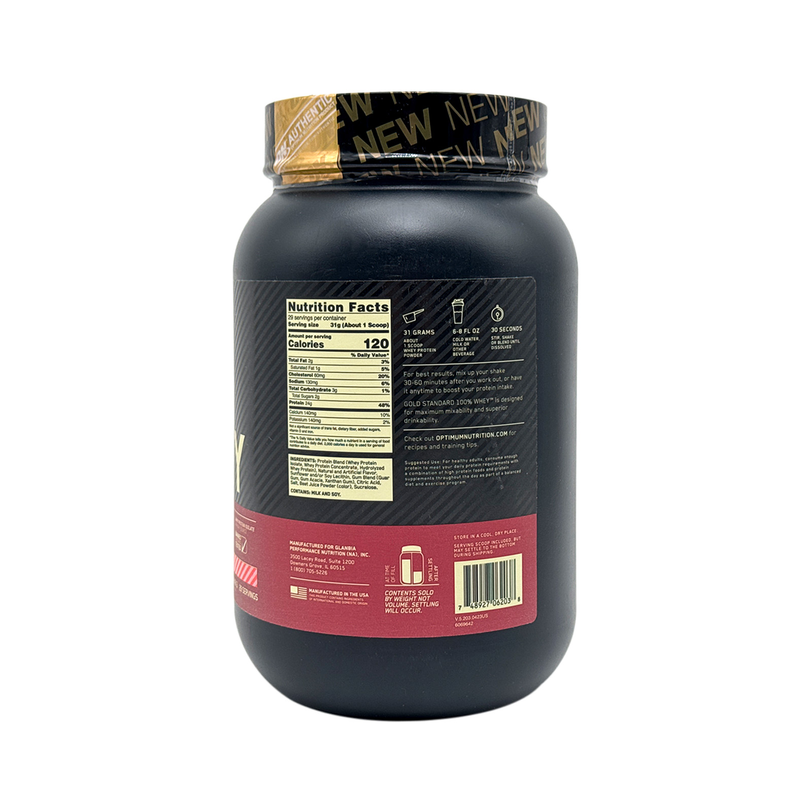 Optimum Nutrition Gold Standard 100% Whey Protein - Strawberries & Cream - 1.98 lb 