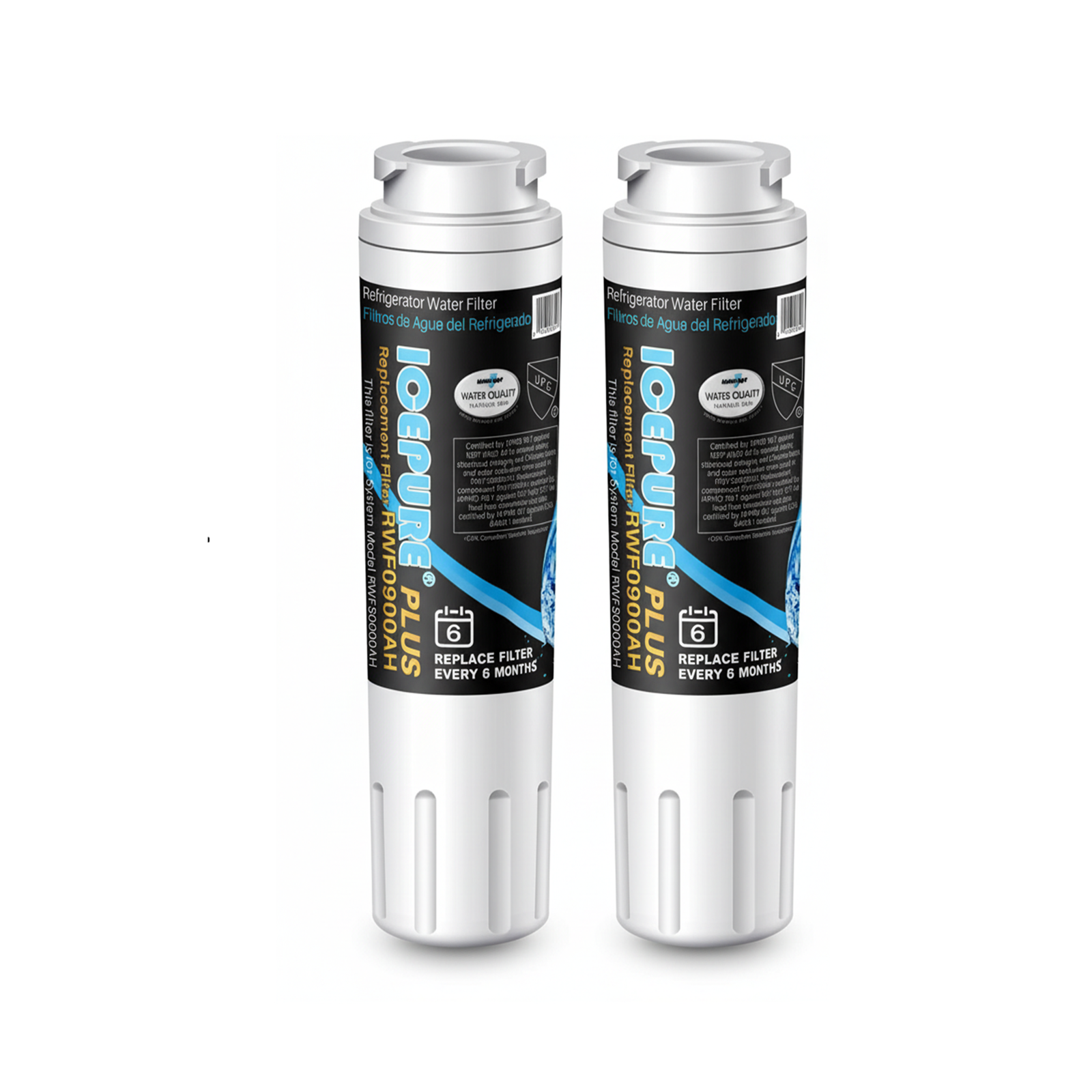 ICEPURE PLUS NSF/ANSI 53 Certified UKF8001 Refrigerator Water Filter Compatible with Maytag UKF8001, UKF8001AXX, UKF8001P, Whirlpool 4396395, 469006, EDR4RXD1, EveryDrop Filter 4, 2 Pack