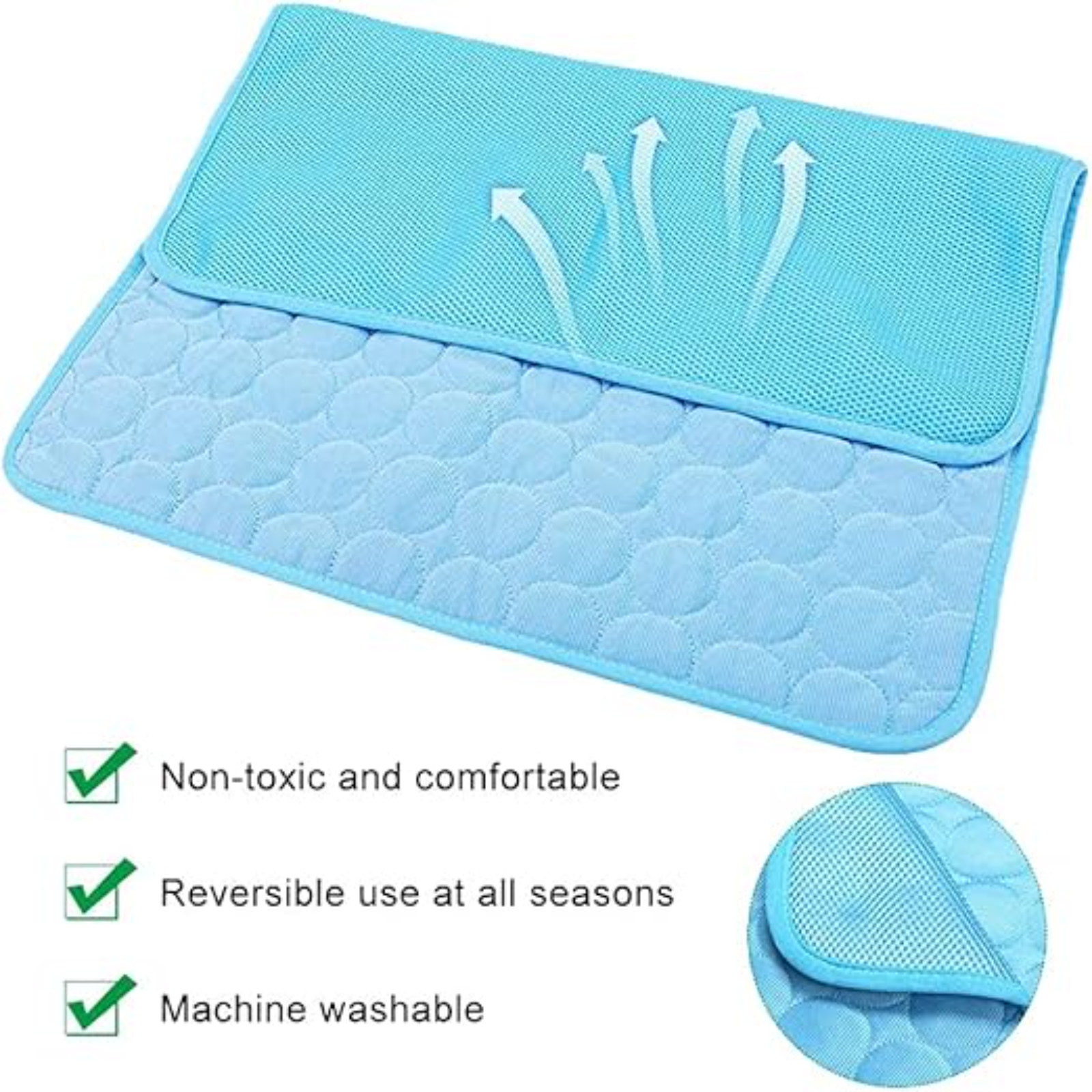 YITON Pet Cooling Mat Pink Washable Dog Summer Cooling Mat Comfort Cooling Gel Pet Pad Mats Ice Silk Pet Self Cooling Pad Puppy Mattress 3Pcs L 70*55Cm