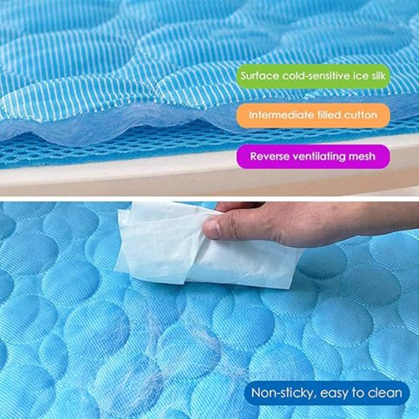 YITON Pet Cooling Mat Pink Washable Dog Summer Cooling Mat Comfort Cooling Gel Pet Pad Mats Ice Silk Pet Self Cooling Pad Puppy Mattress 3Pcs L 70*55Cm